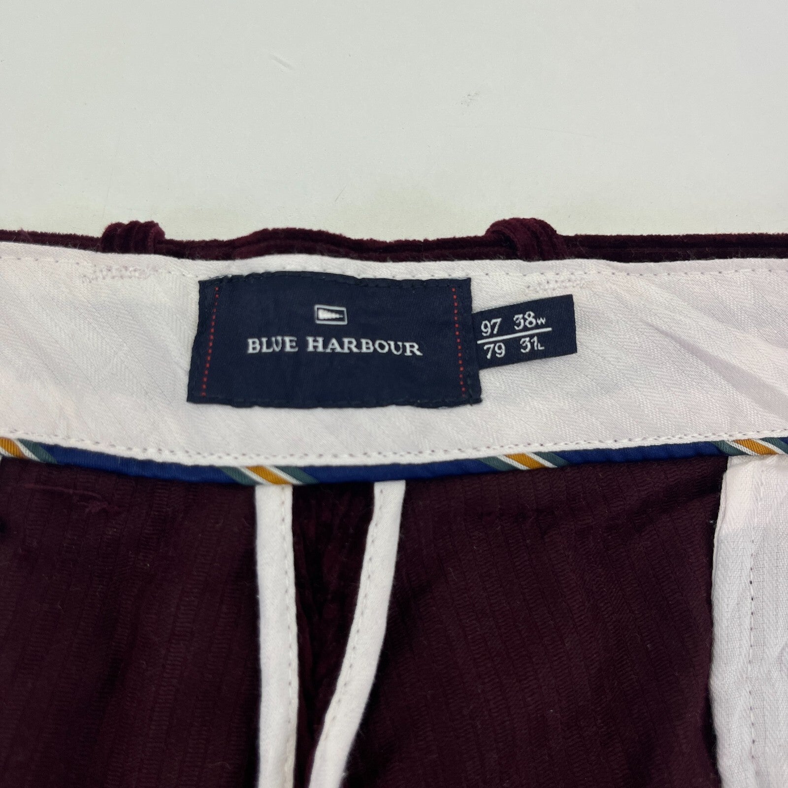 Blue Harbour Corduroy Cord Trouser Burgundy Red W38" L30"