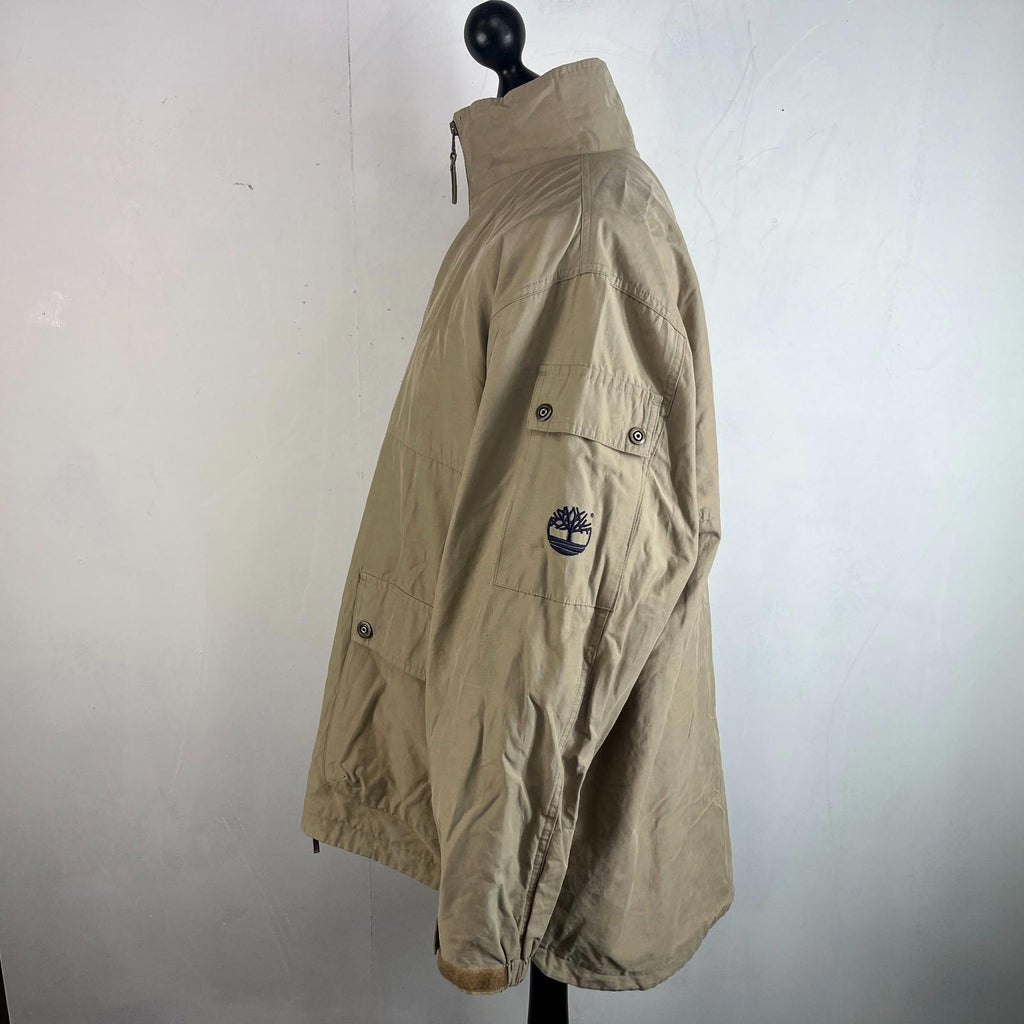 Timberland Men's Weathergear Windbreaker Coat size US M UK L Loose Fit Beige