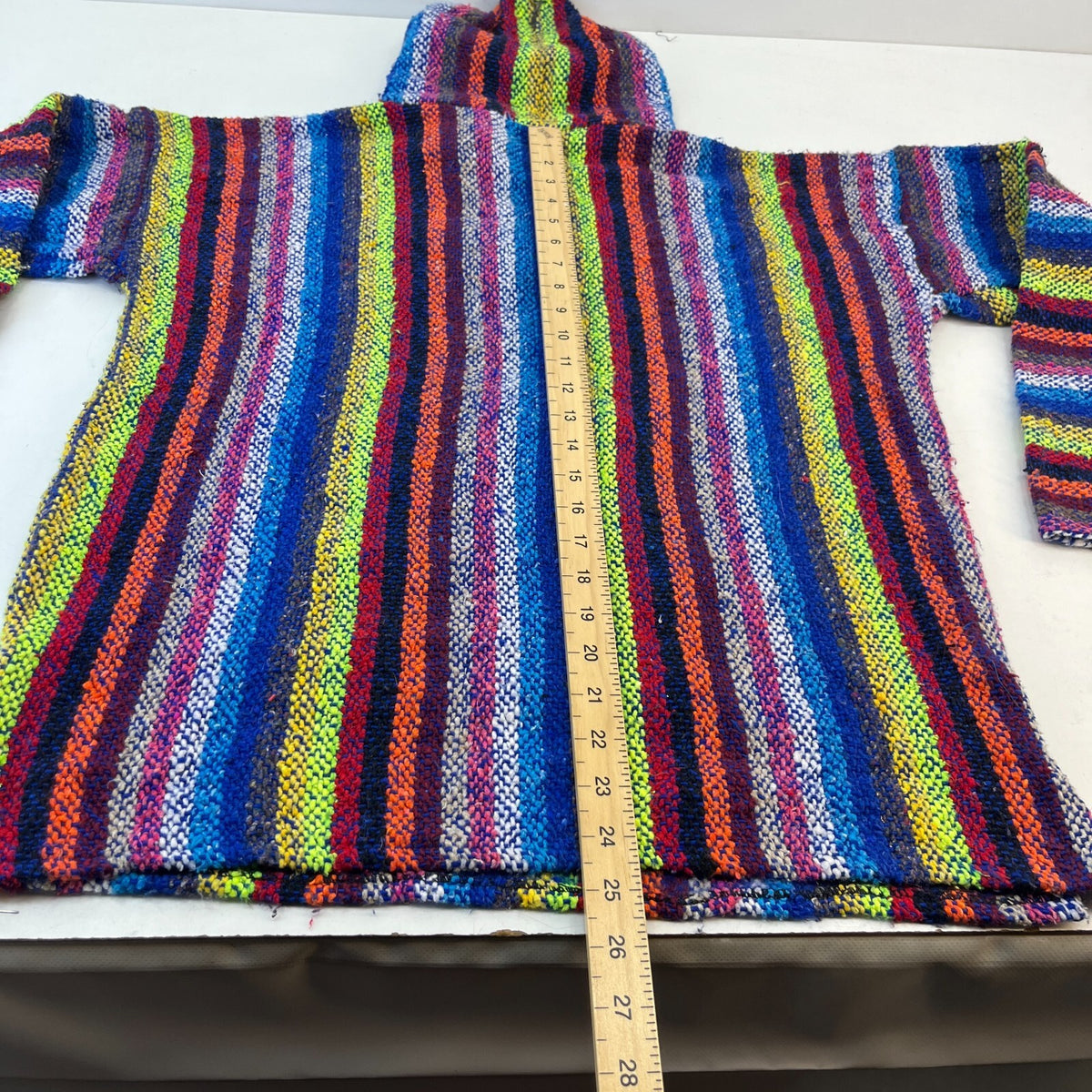 Genuine Mexican Baja Hoodie Pullover Hippie Festival Multicoloured UK size M