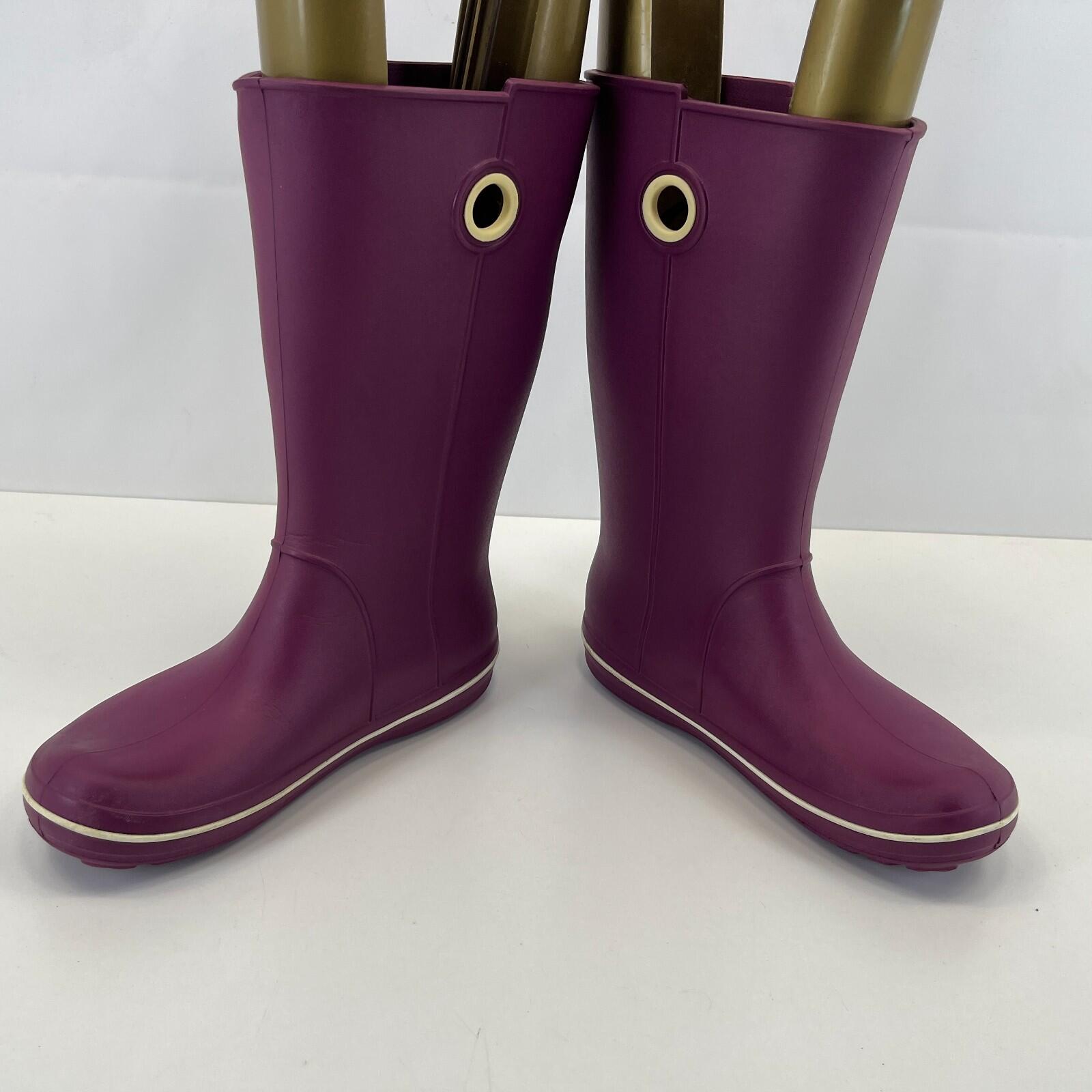 Crocs Women's Crocband Jaunt Wellies in Purple Festival Rain Tall Boots size 7