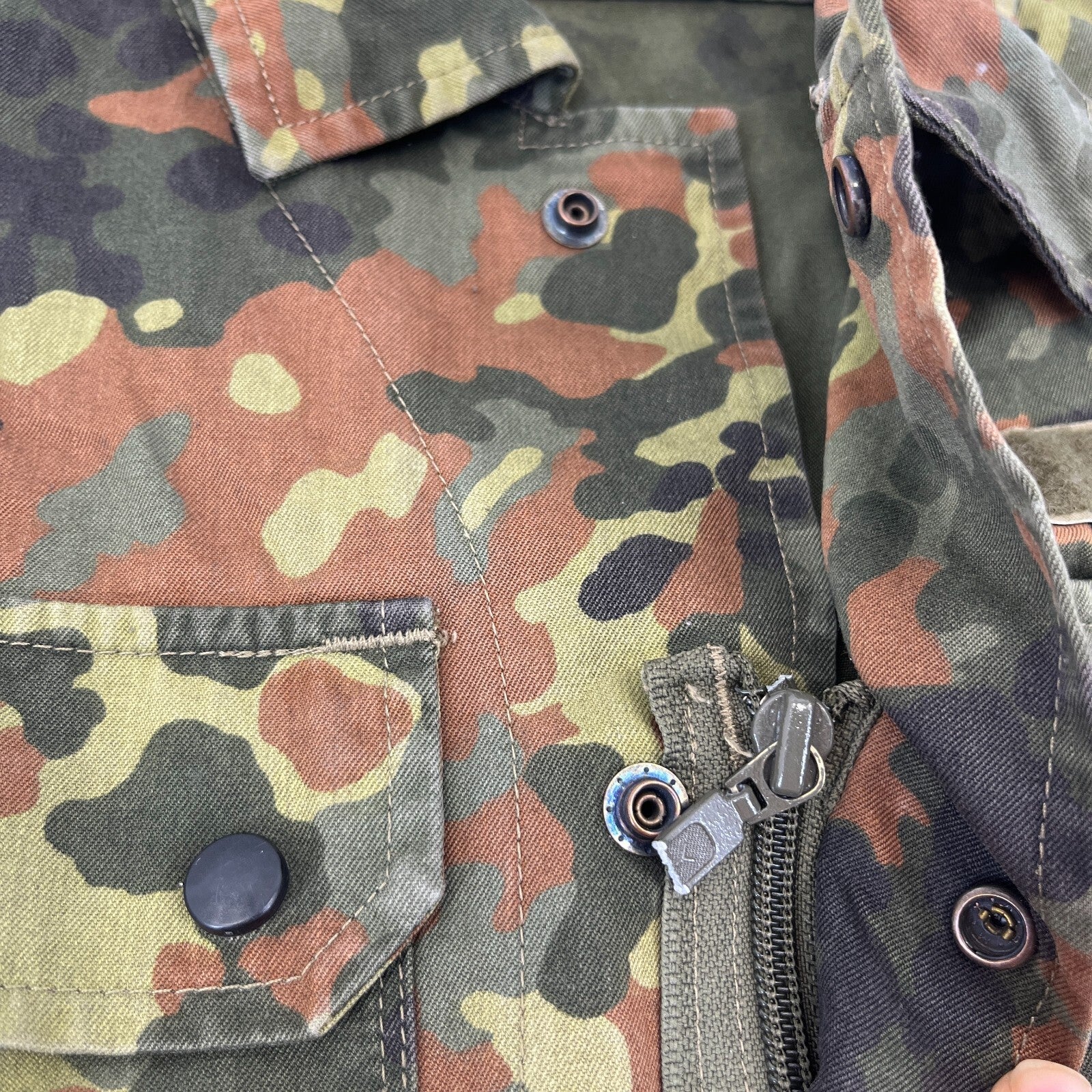 Vtg German Army Flecktarn Camouflage Summer Jacket Combat Green Gr.1 (UK M)