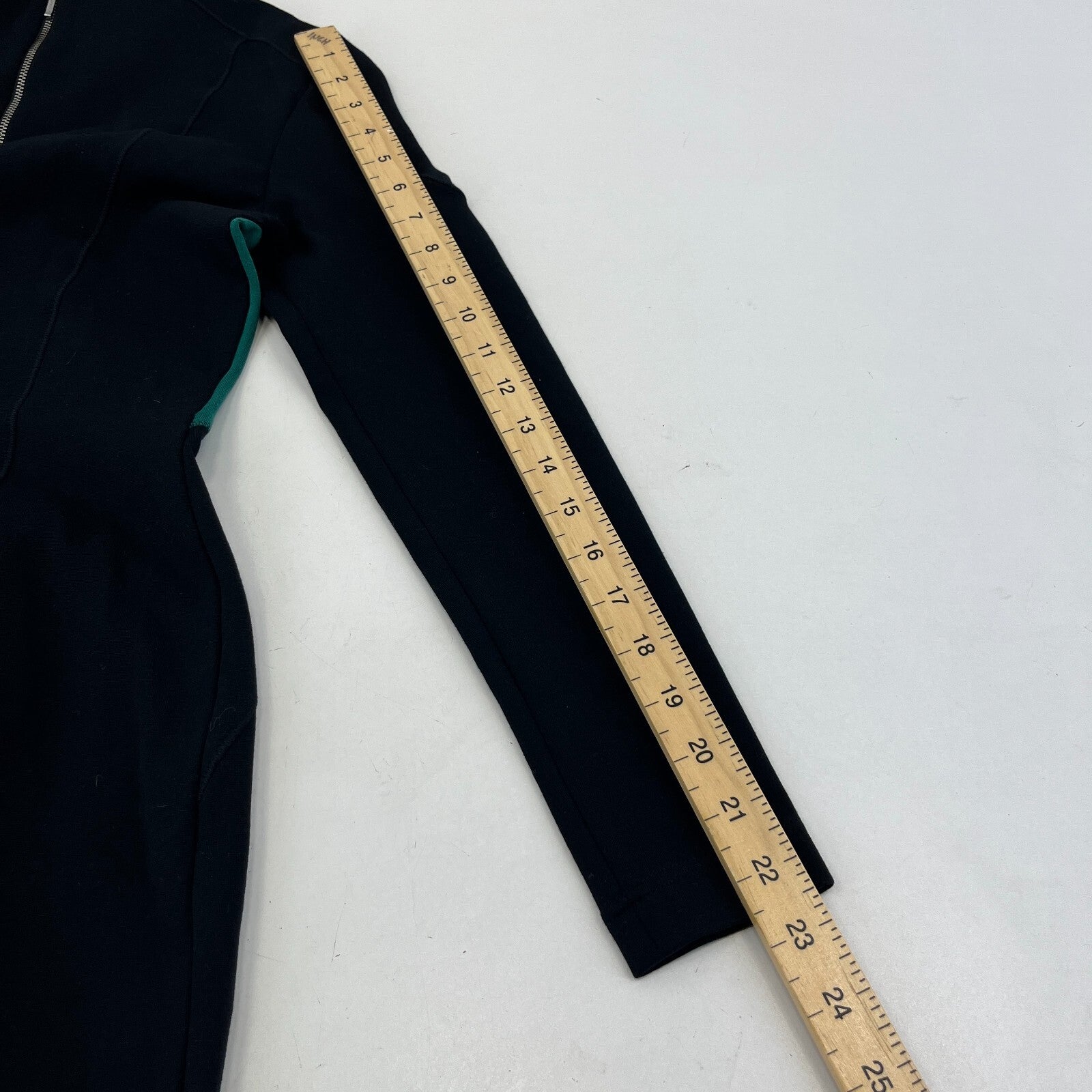 Barbour International Mica Black & Green Long Sleeve Midi Dress UK 12 Stretchy