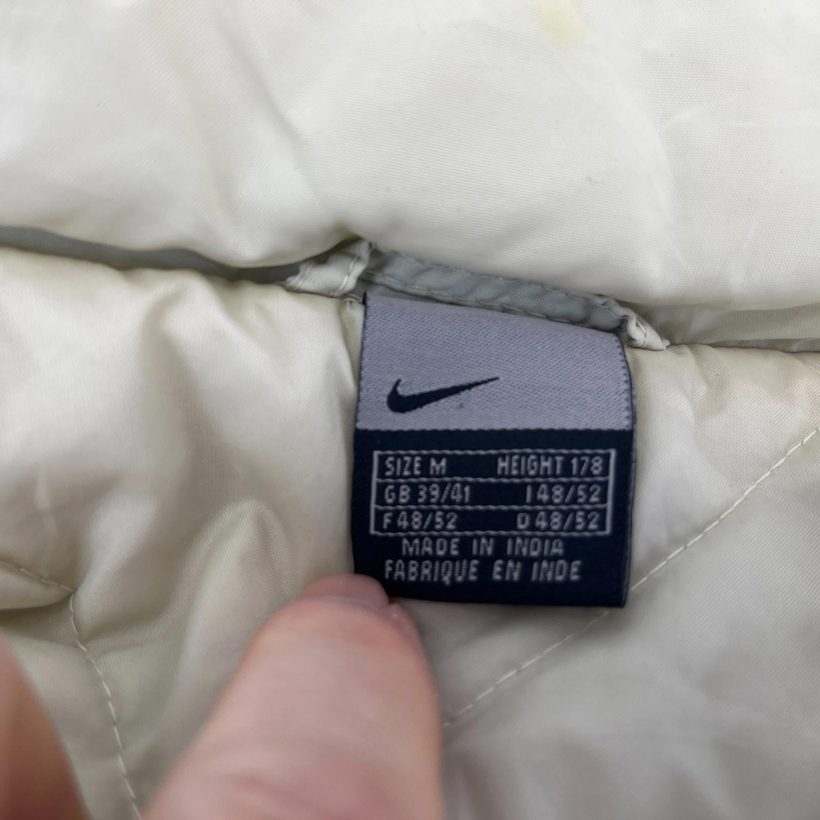 Nike Jacket Men's Quilt Lined Insulated Coat with Removable hood in Cream size M