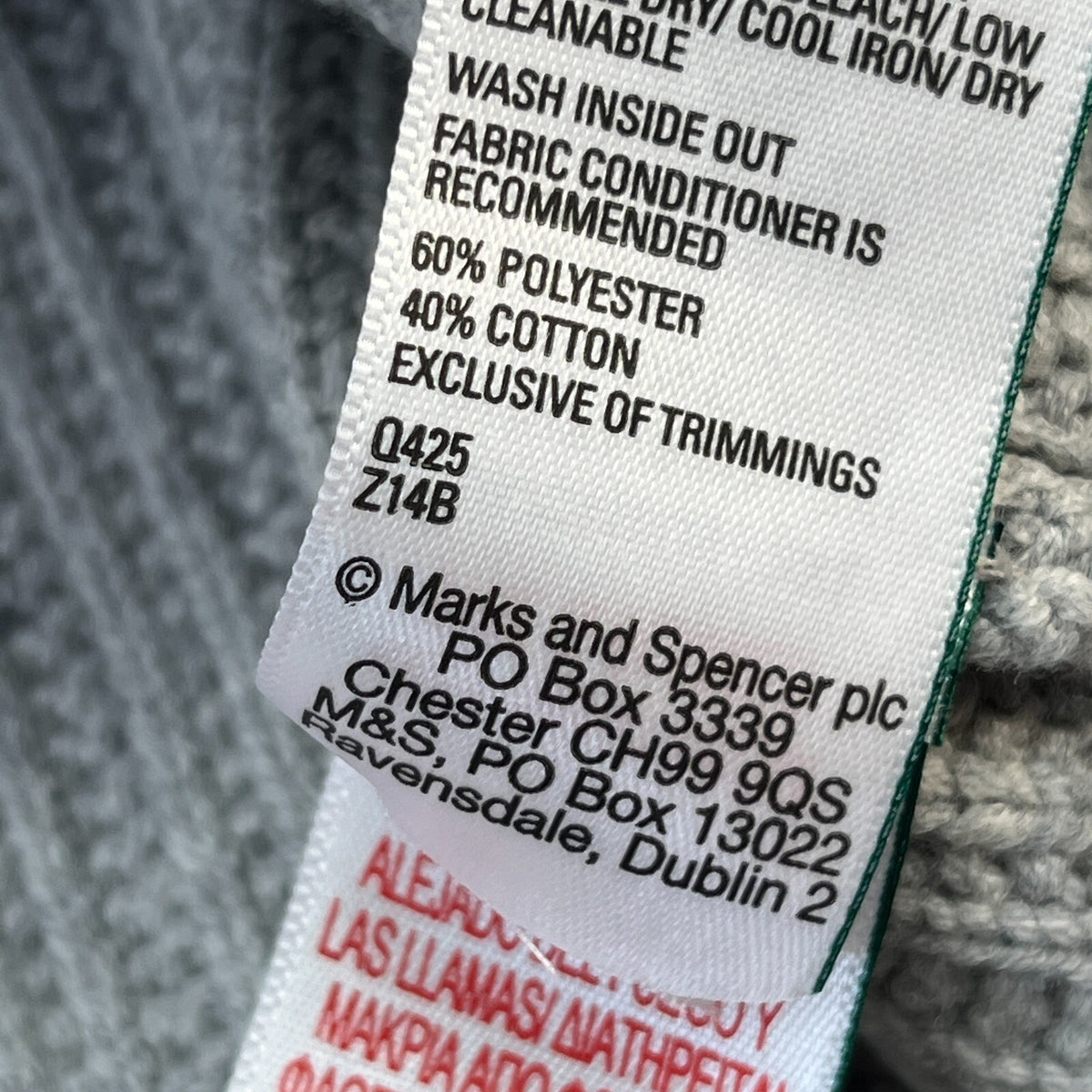 M&S Men's Cotton Blend Cable Knit Crew Neck Jumper Grey Marl 3XL New