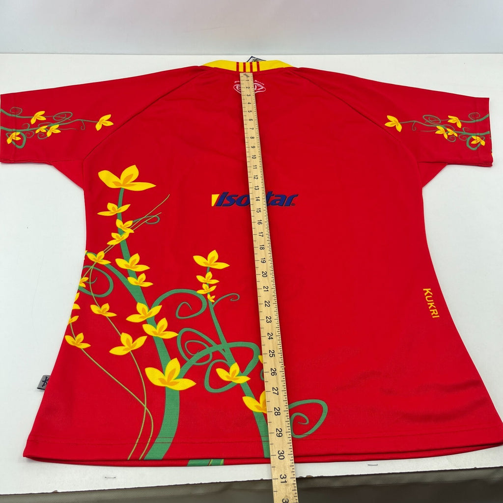 Kukri Enginyers RUFC Short Sleeve Rugby Shirt Red & Yellow Women's size 2XL  New