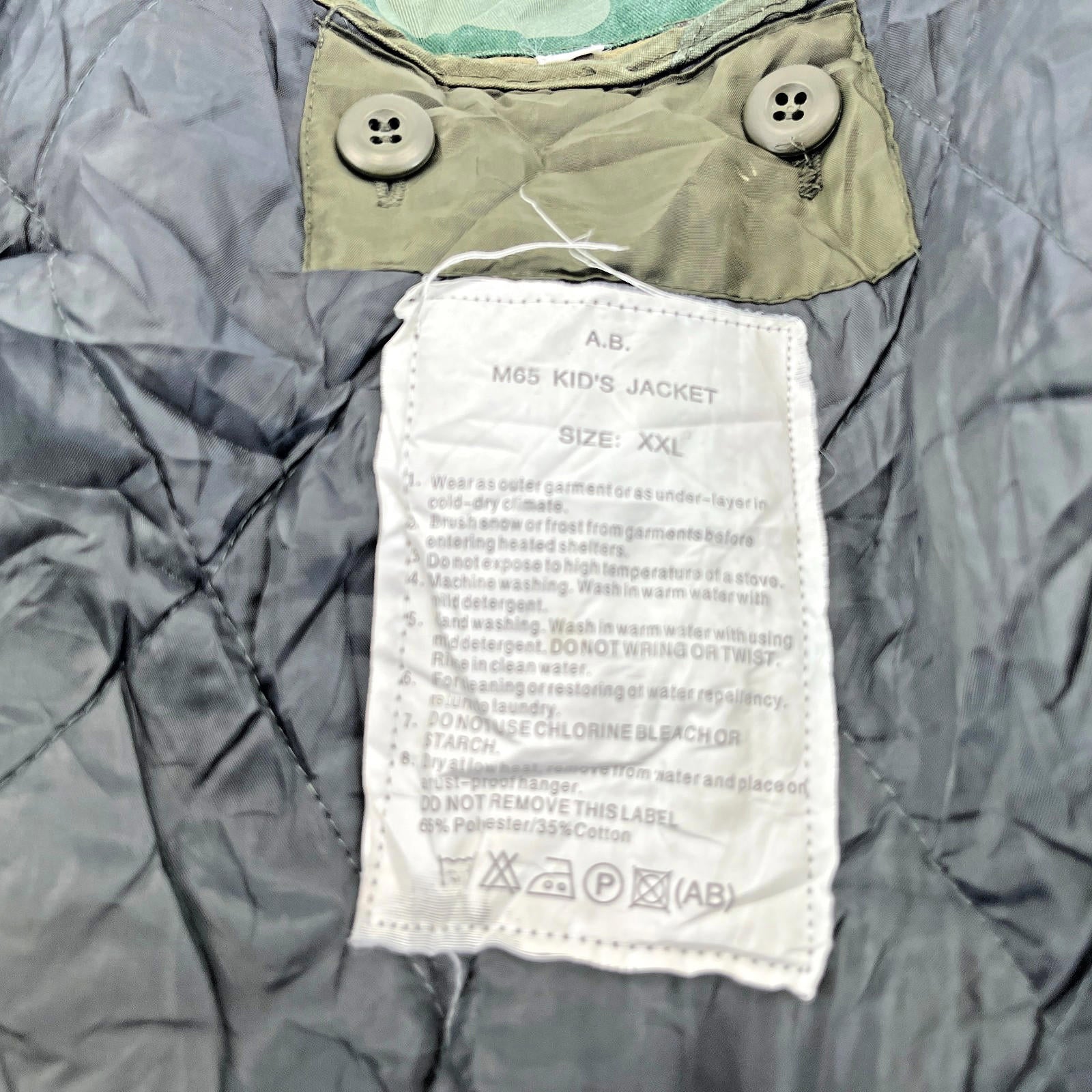 US M65 Kids Field Camo Jacket Children's size XXL with Liner & Hood