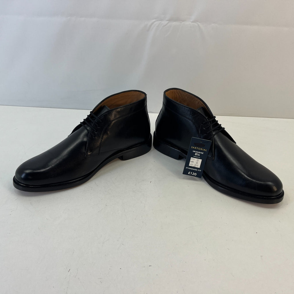 Marks & Spencer Sartorial Black Leather Smart Luxury Boots UK 8.5 RRP £120 New