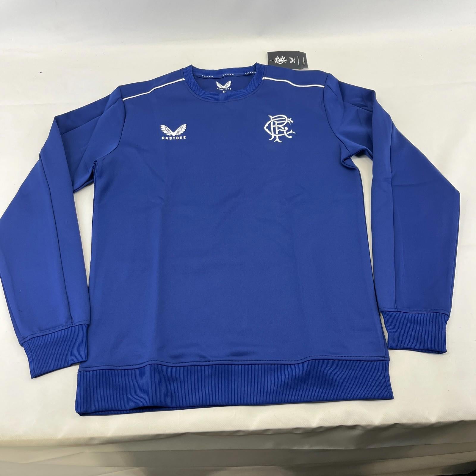 Castore Glasgow Rangers FC Football Matchday Sweatshirt Blue UK Men's size M