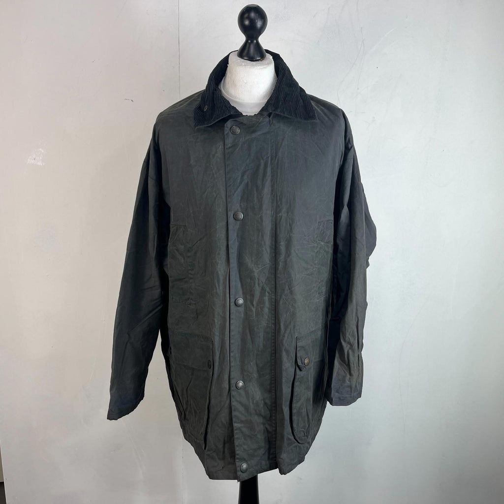 Mc Orvis Wax Jacket Mens size XL Black Waxed Riding Outdoor Coat England