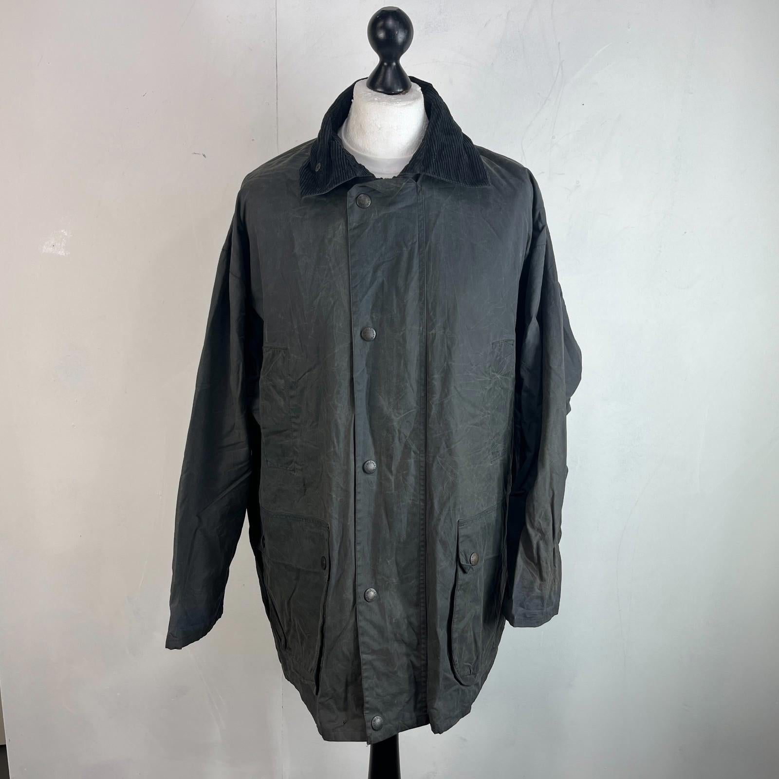 Mc Orvis Wax Jacket Mens size XL Black Waxed Riding Outdoor Coat England