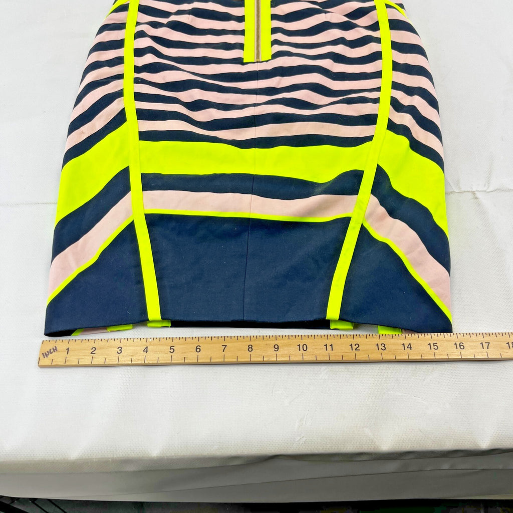Ted Baker Women's Pencil Skirt UK 10 (Ted 2) Stretch Cotton Bright Geometric