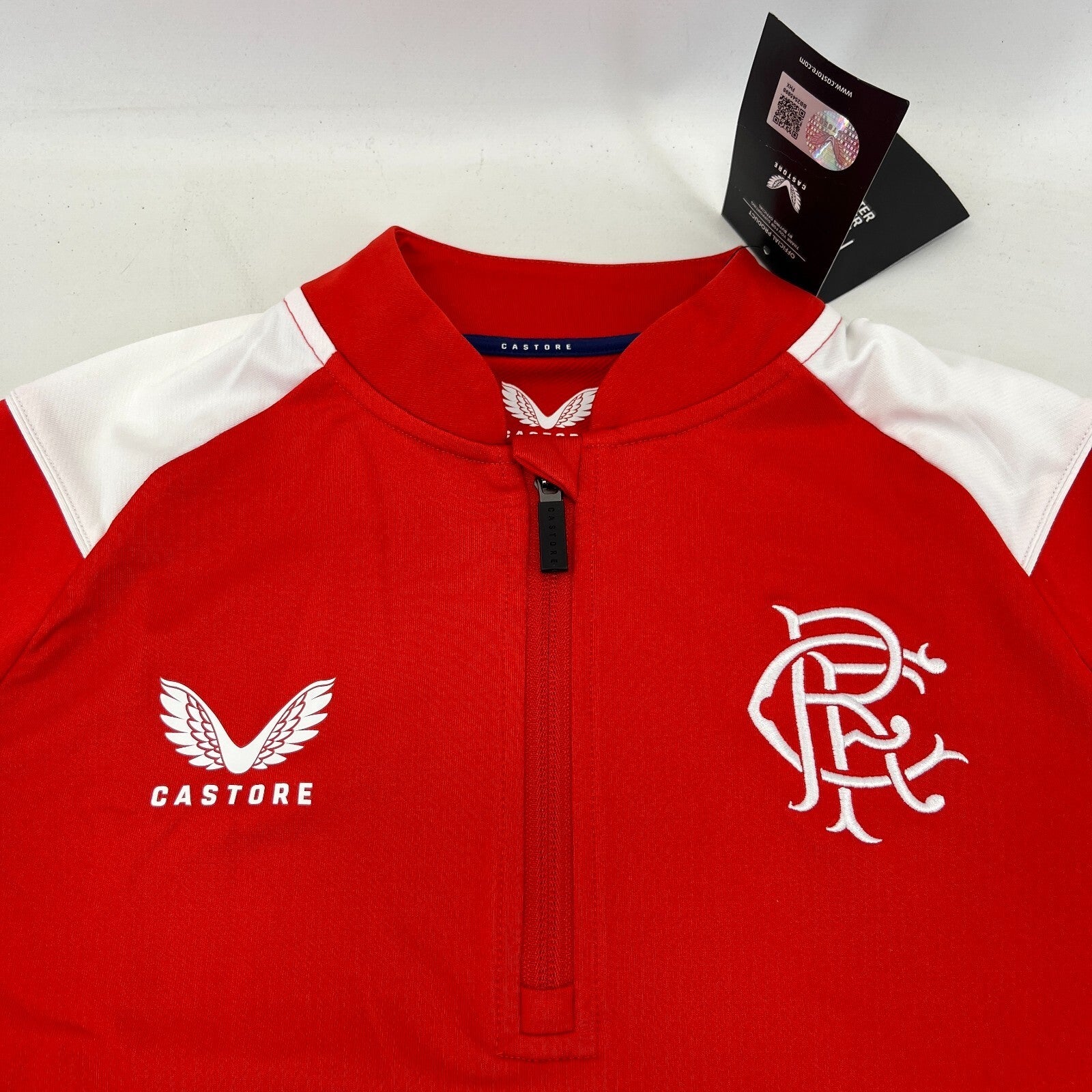 Rangers Castore Match Day Quarter Zip Top Women's size 14 Red - New with Tags