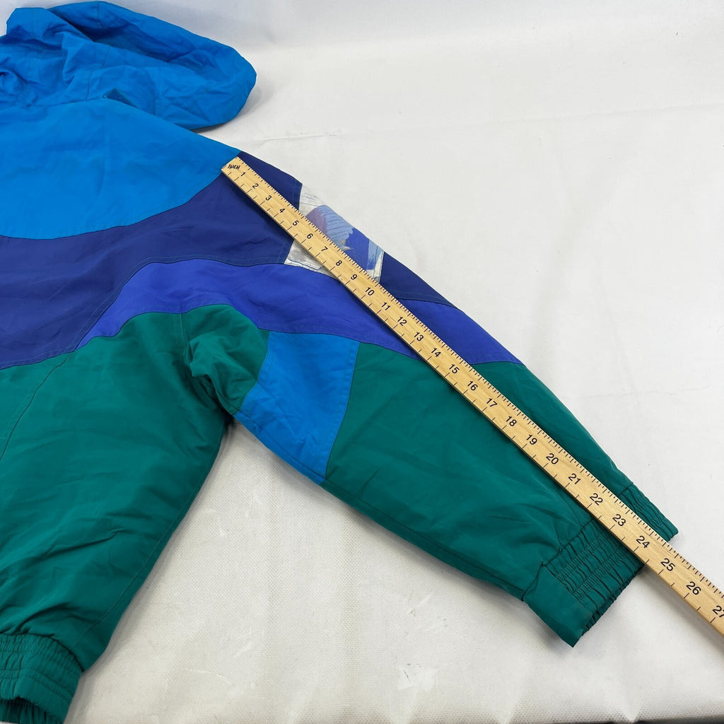 Vintage Sergio Tacchini 80s 90s Mens size M White Label Ski Jacket Blue & Green