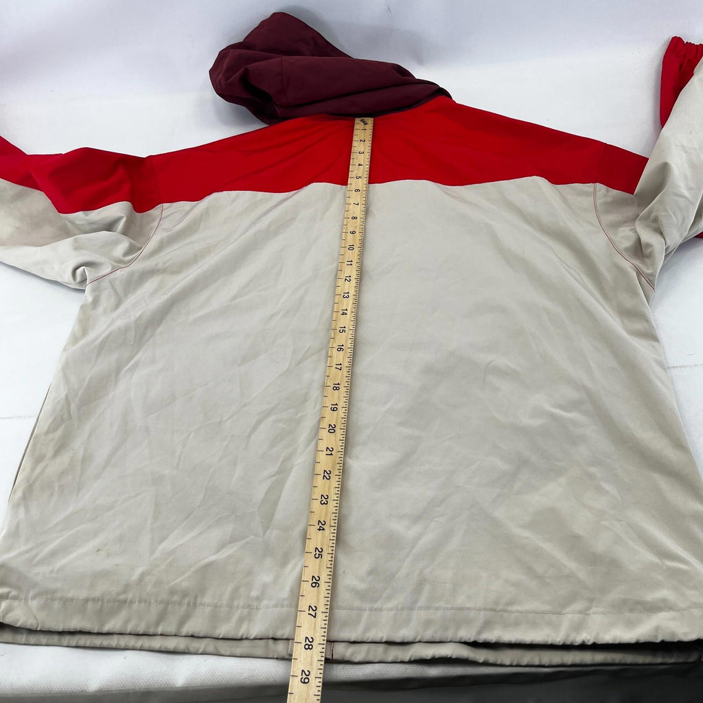 Levi's Waterproof Windbreaker Jacket Coat Mens size M Oversized Beige/Red Hooded