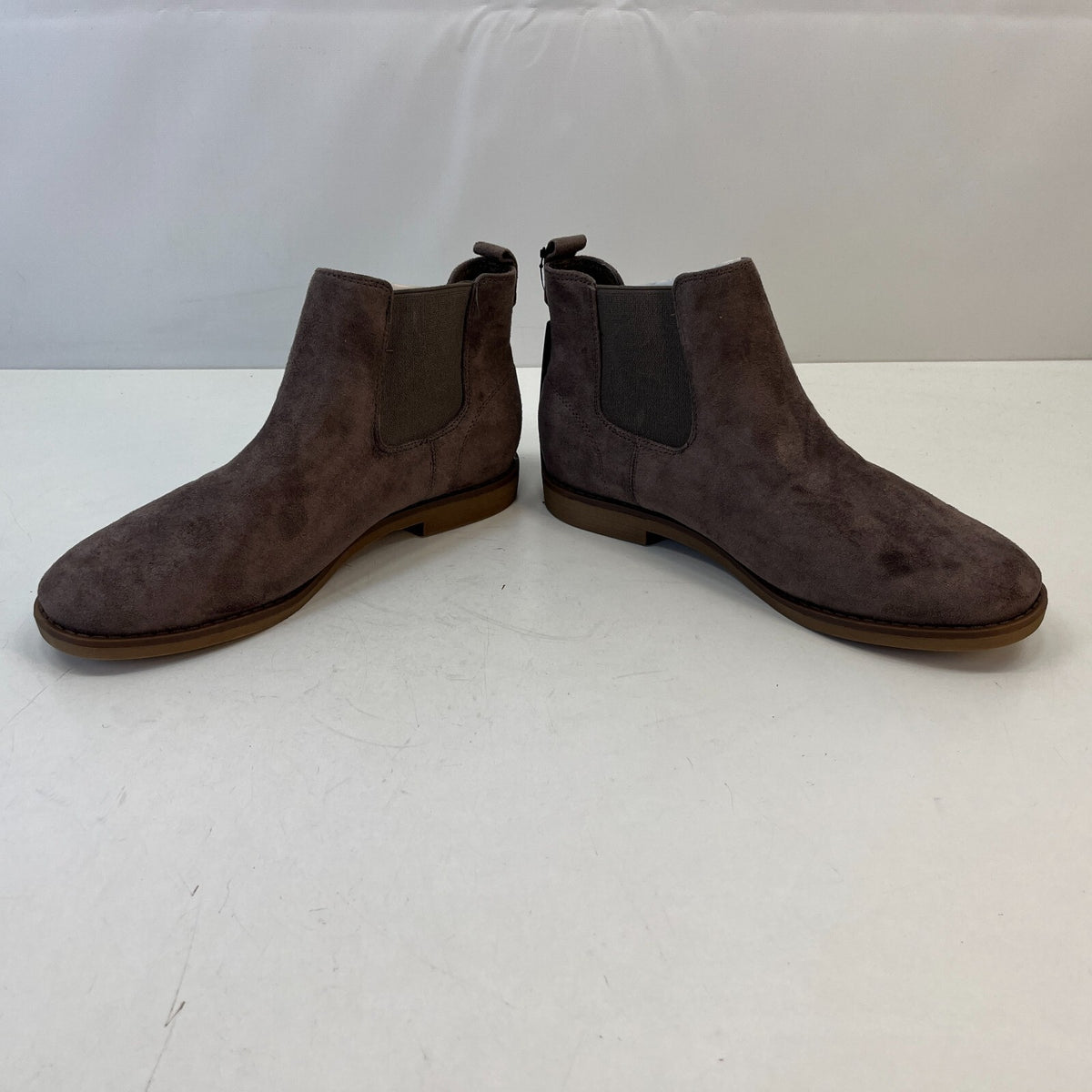 M&S Women’s Vegan Faux Suede Round Toe Ankle Boots with Block Heel Grey UK 7