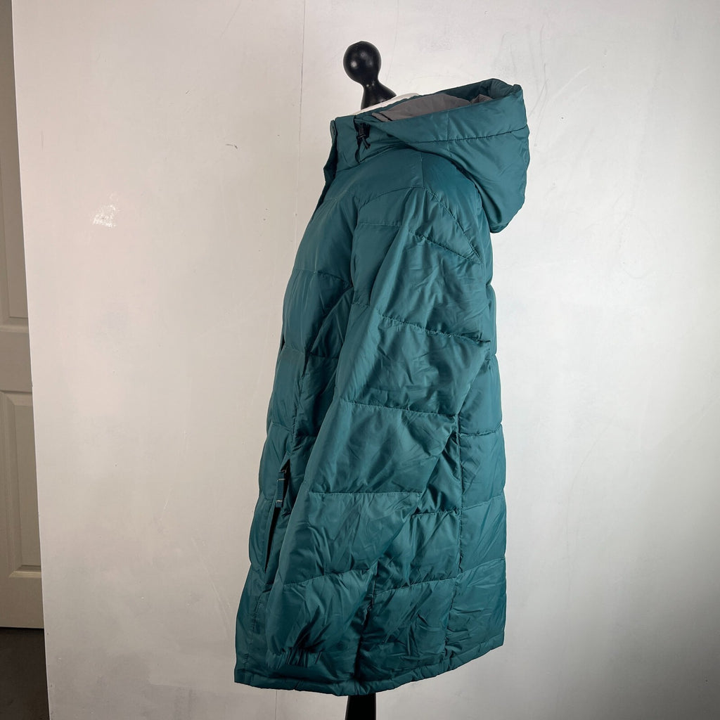 L L Bean Puffer Coat Women's Size 3XL (18) Green Hooded Goose Down Insulated