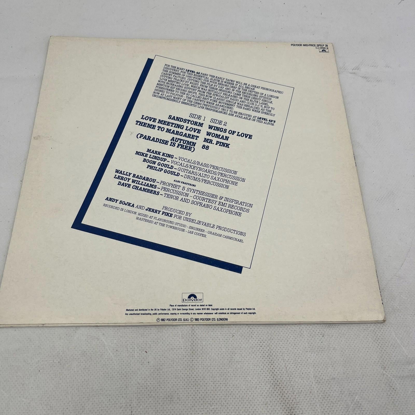 Level 42  The Early Tapes July/Aug 1980 SPELP 28 UK Reissue VG+