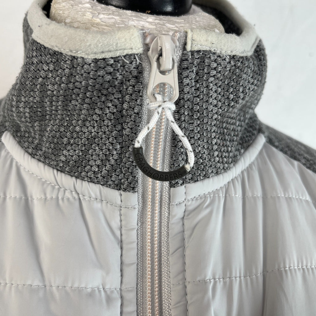 Craghoppers Womens Hybrid Fleece Jacket Grey Padded Quilted Size UK 18 - EU 44