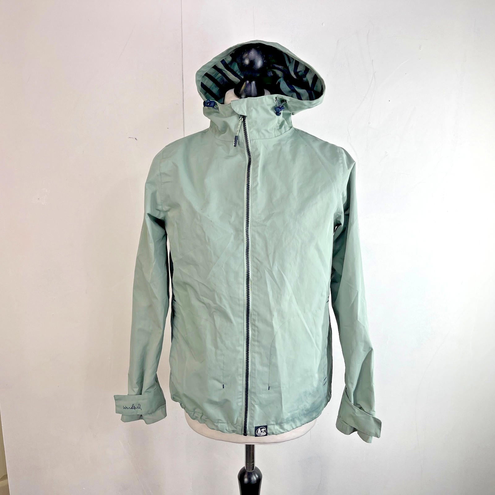 Weird Fish Waterproof Jacket with Hood in Mint Green UK Women's size 12