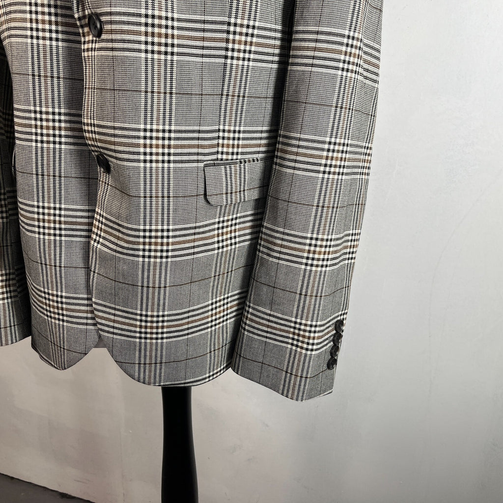 Next Tailoring Men's Grey Check Suit 44L Dark Grey W36 L31 Trousers Skinny Fit