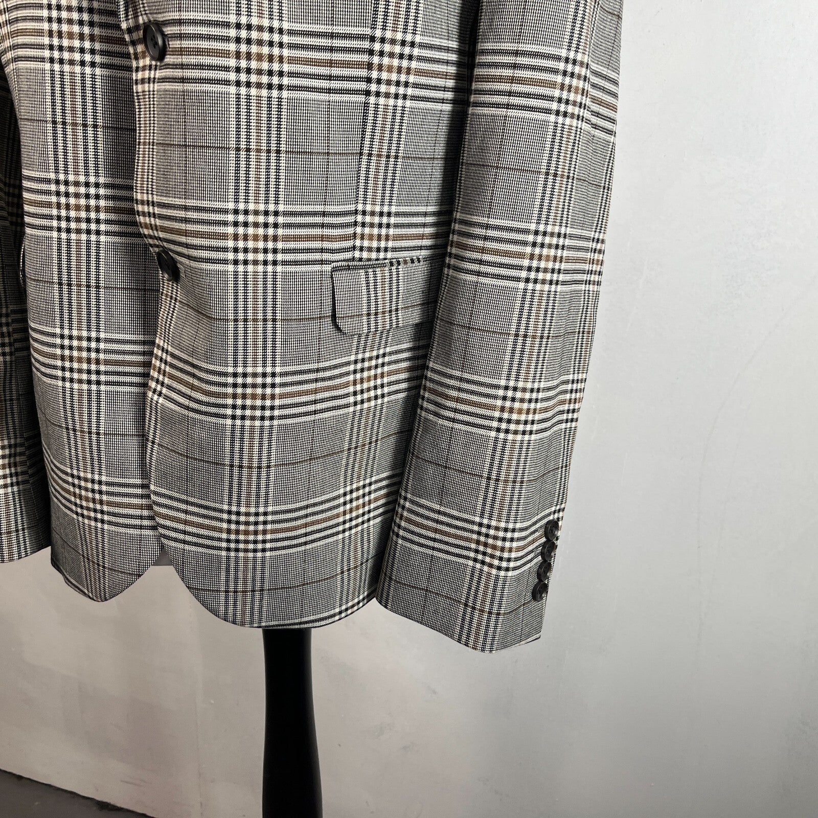 Next Tailoring Men's Grey Check Suit 44L Dark Grey W36 L31 Trousers Skinny Fit