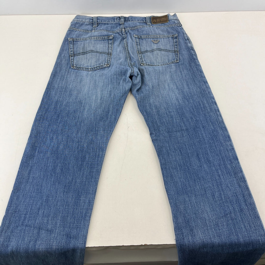 Emporio Armani Men’s Jeans Mid Blue Denim W33" L33" Straight Leg