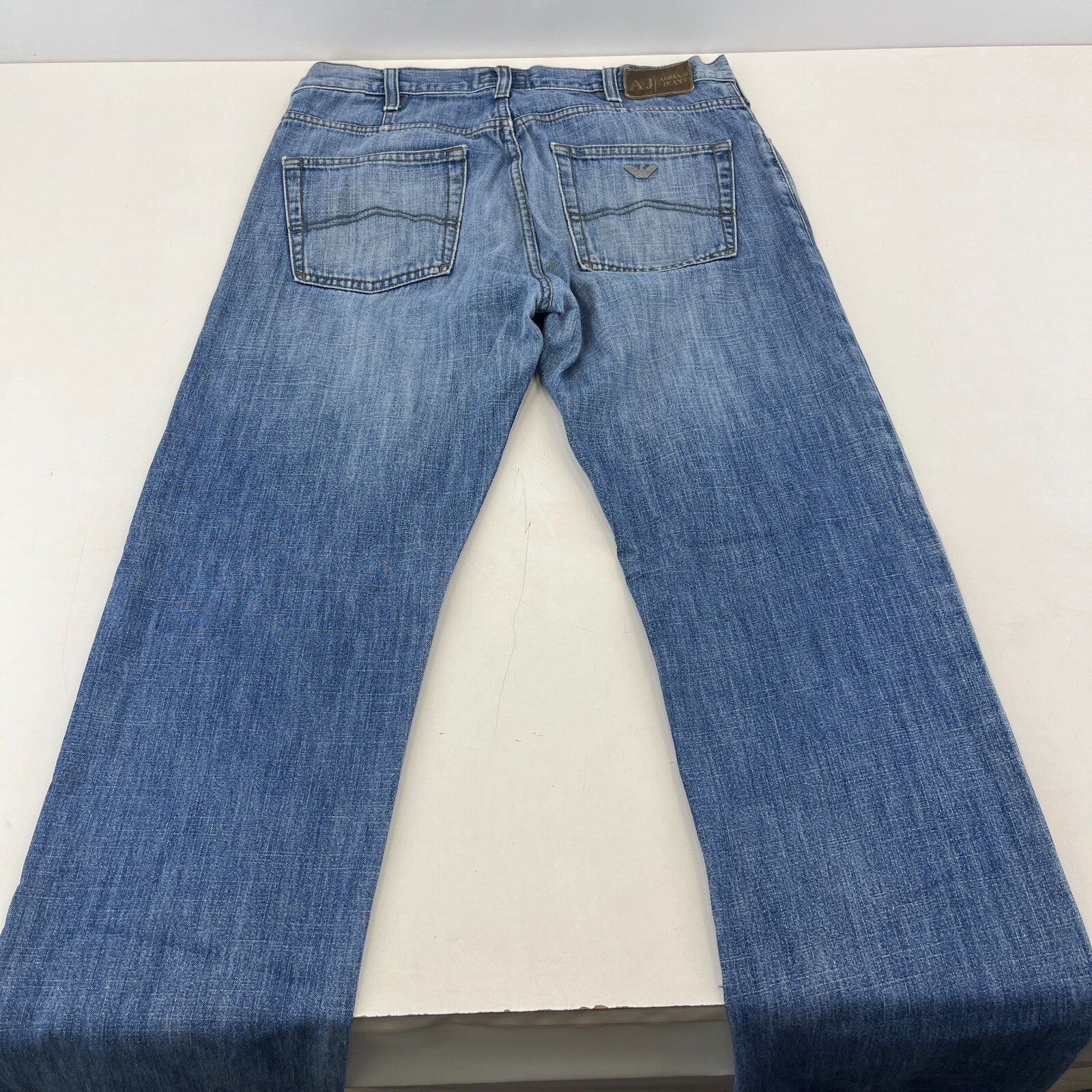Emporio Armani Men’s Jeans Mid Blue Denim W33" L33" Straight Leg
