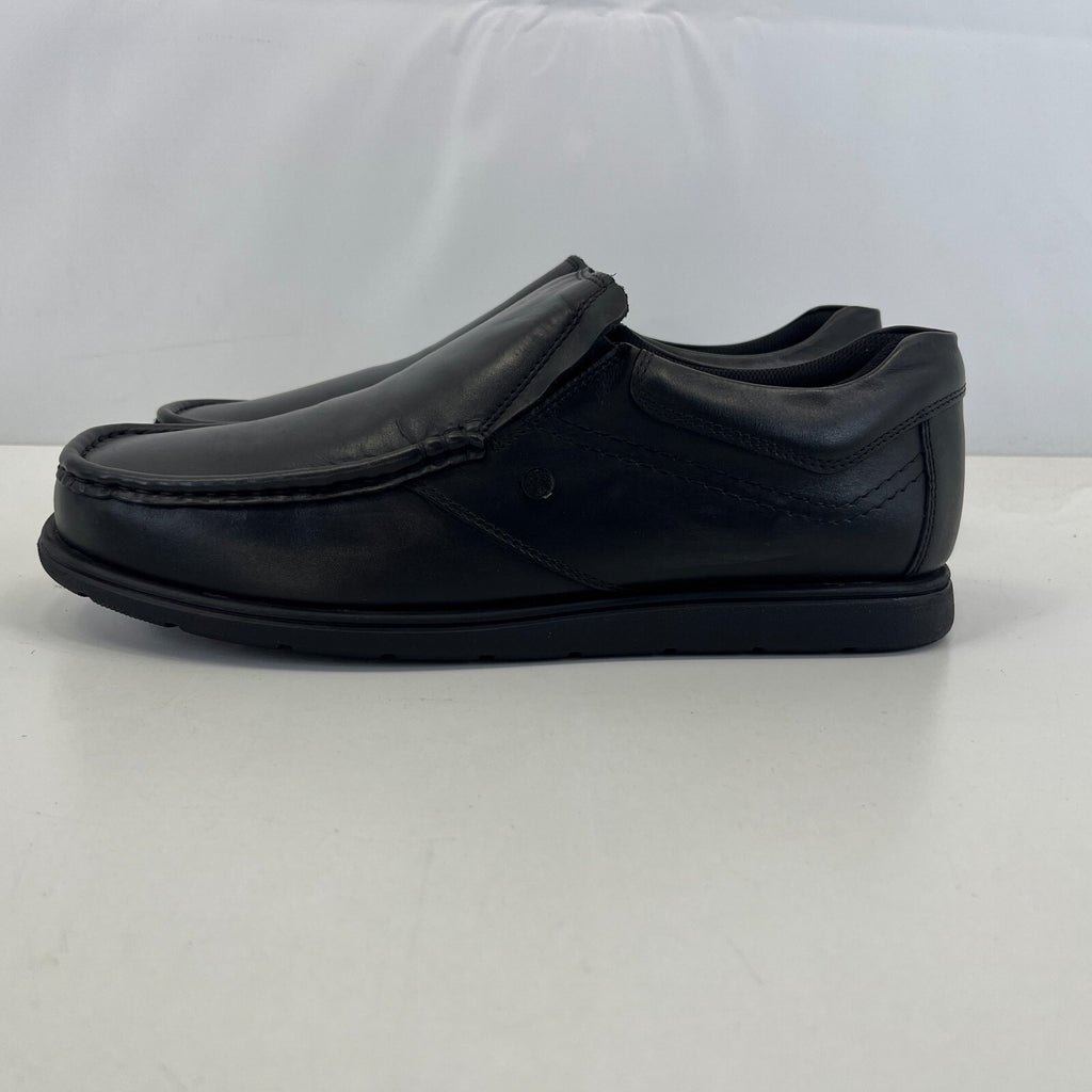 Pretty Green Waltham Slip On Shoes Moccasin Loafers Mens Black Leather UK 11 New