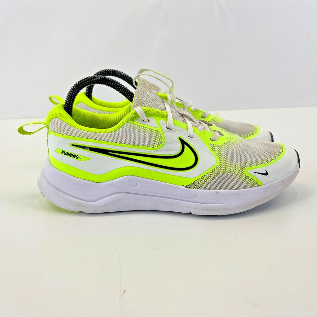 Nike Cosmic Runner White & Fluo Green Running Trainers size UK 5.5 / EU 38.5