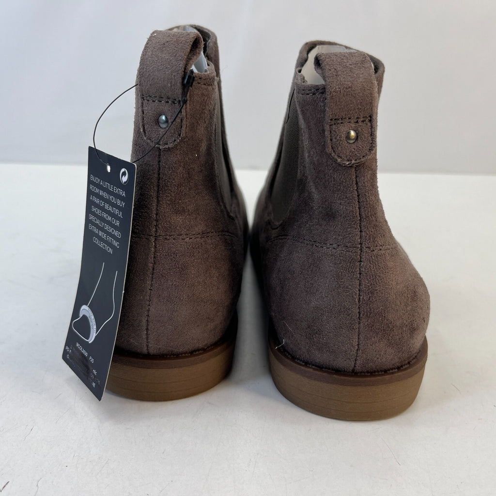 M&S Women’s Vegan Faux Suede Round Toe Ankle Boots with Block Heel Grey UK 7