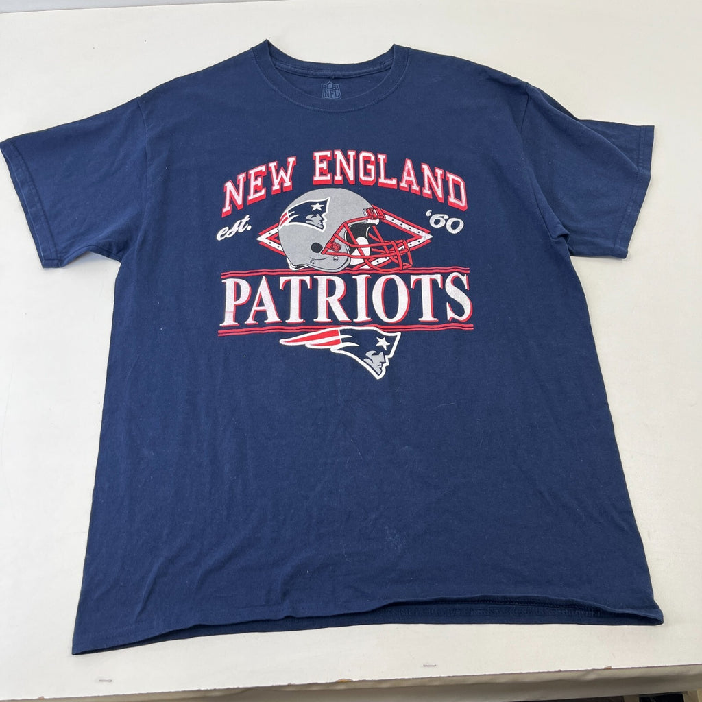 New England Patriots NFL Graphic T-Shirt Mens size Large Navy Football Fan Tee