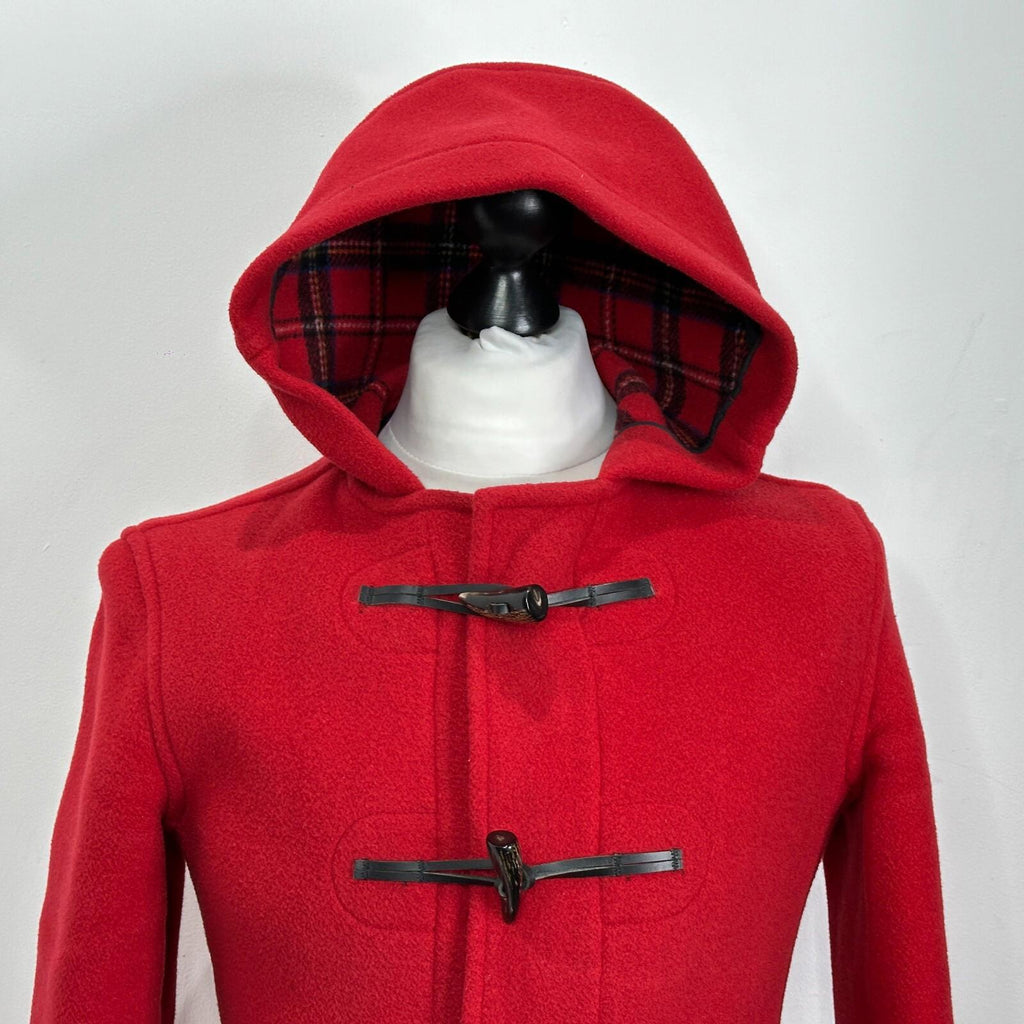 John Partridge Women's Wool Blend Duffle Coat in Red size 10 Handmade in England