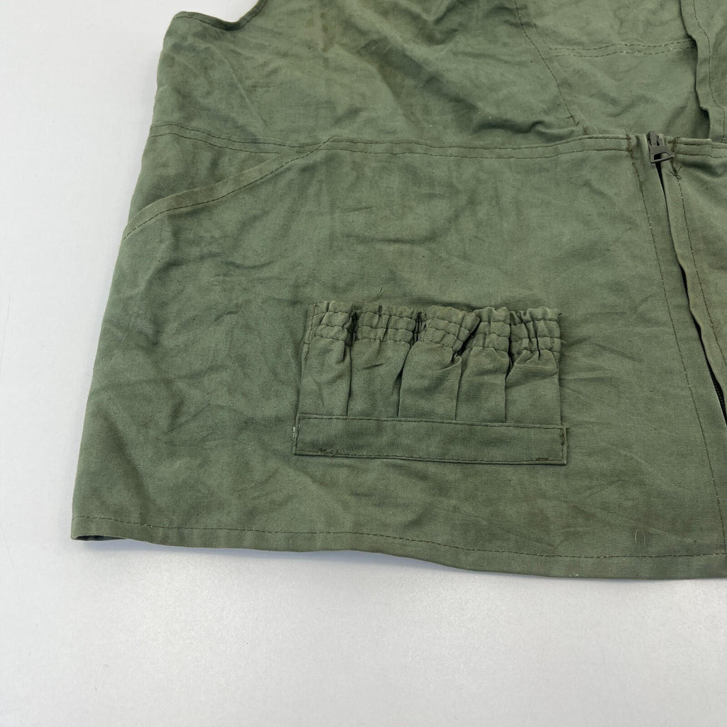 French Waistcoat Gilet Shooting Vest Olive Green Fishing Gamekeeper size Large