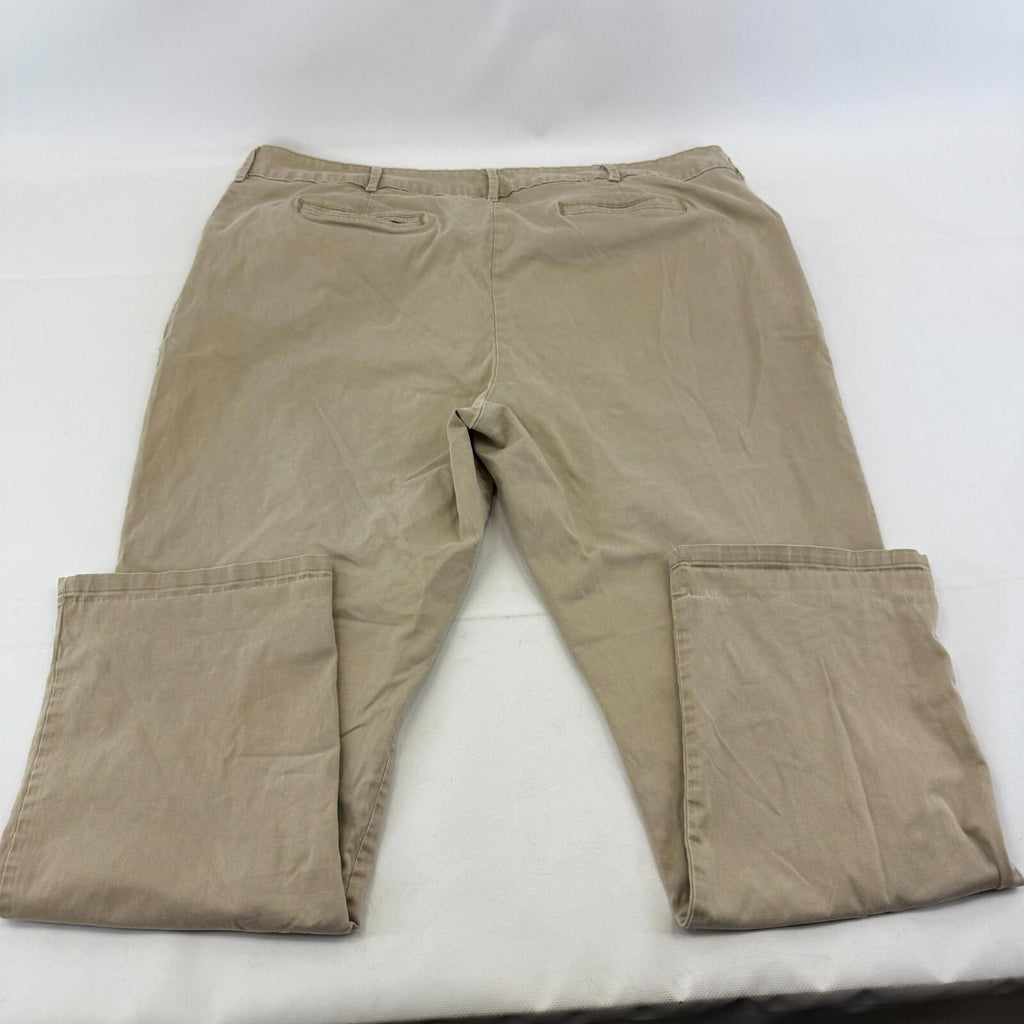 LEE Chino Trousers Cotton Blend Beige Relaxed Straight Leg Mid Rise size 22