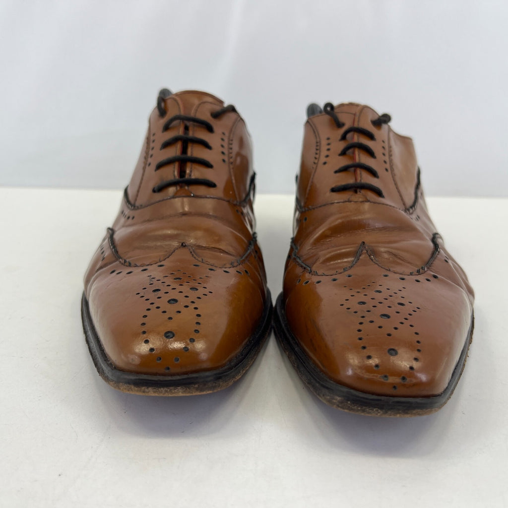 Jeffery West Muse Brown Leather Wingtip Shoes UK 9 EU 43 US 10