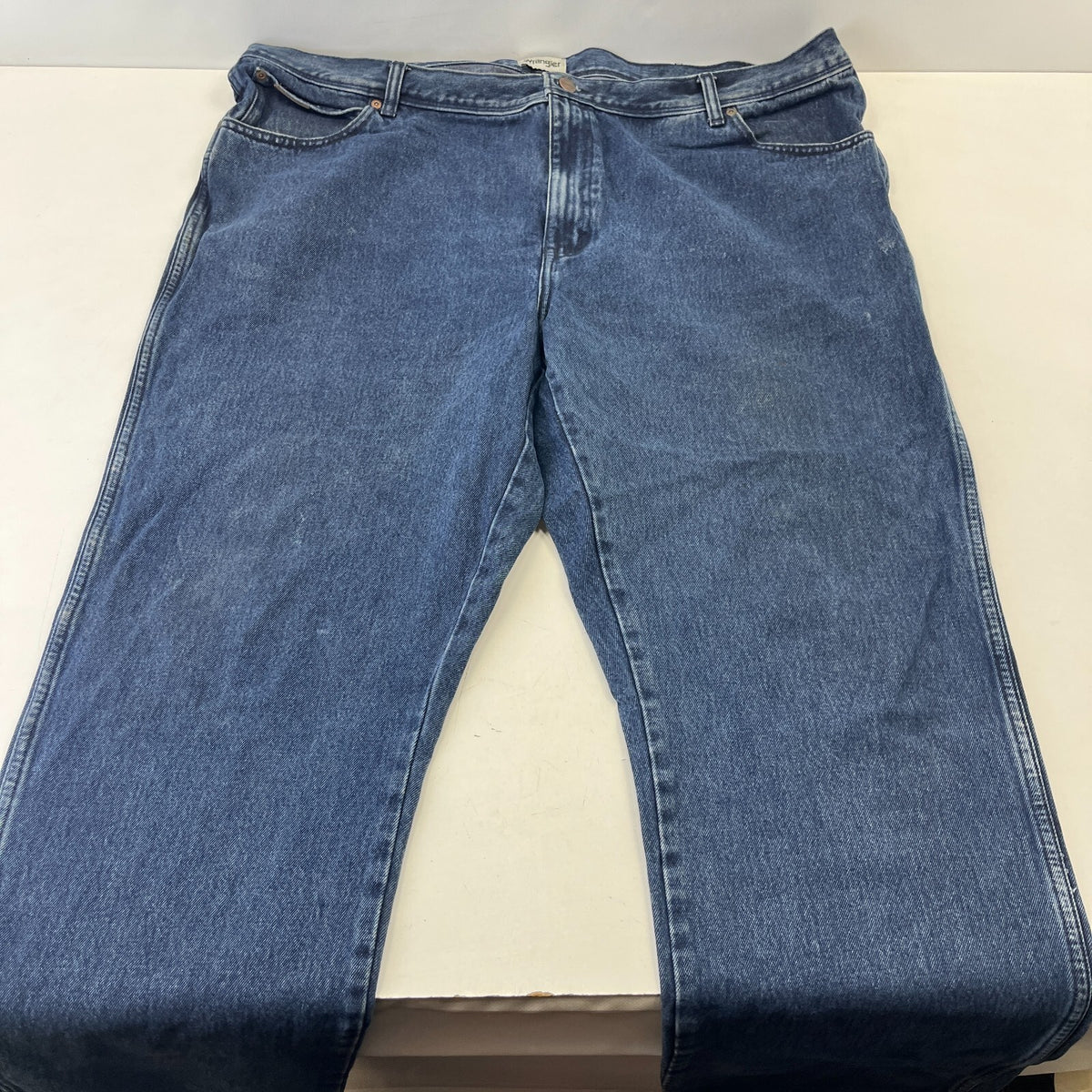 Wrangler Texas Denim Jeans Mid Blue Trousers Straight Leg W48" L34"