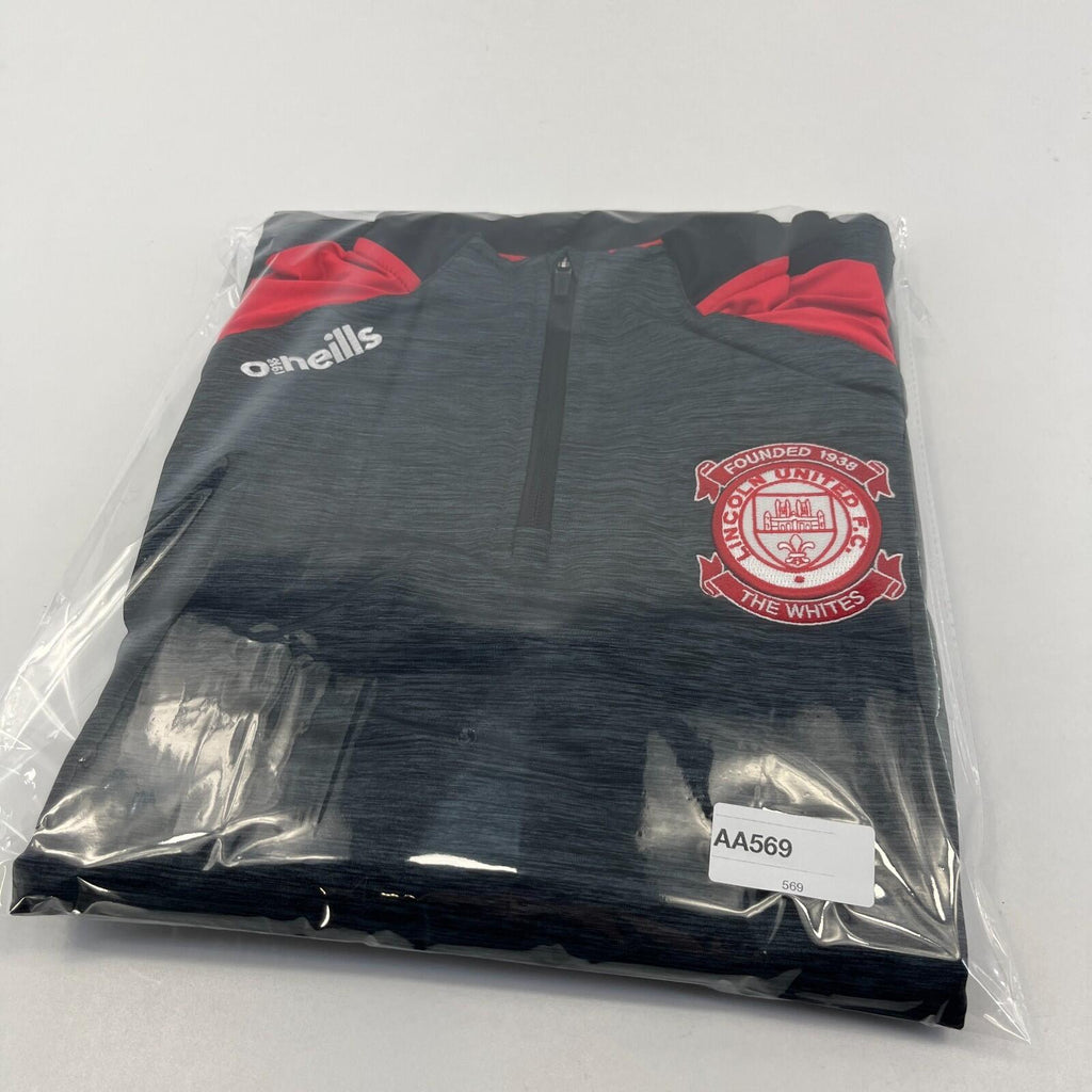 Lincoln United FC ONeills Long Sleeve Training Top size XL Grey Red Black