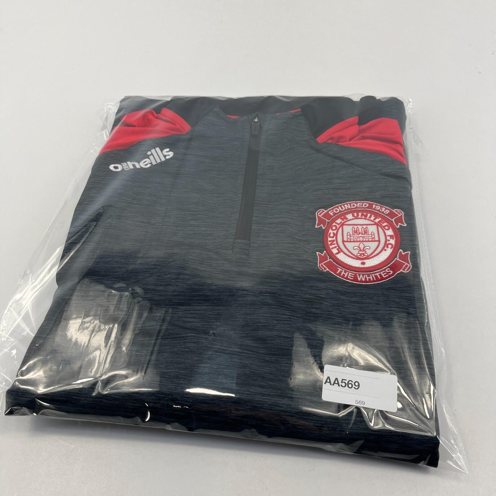 Lincoln United FC ONeills Long Sleeve Training Top size XL Grey Red Black
