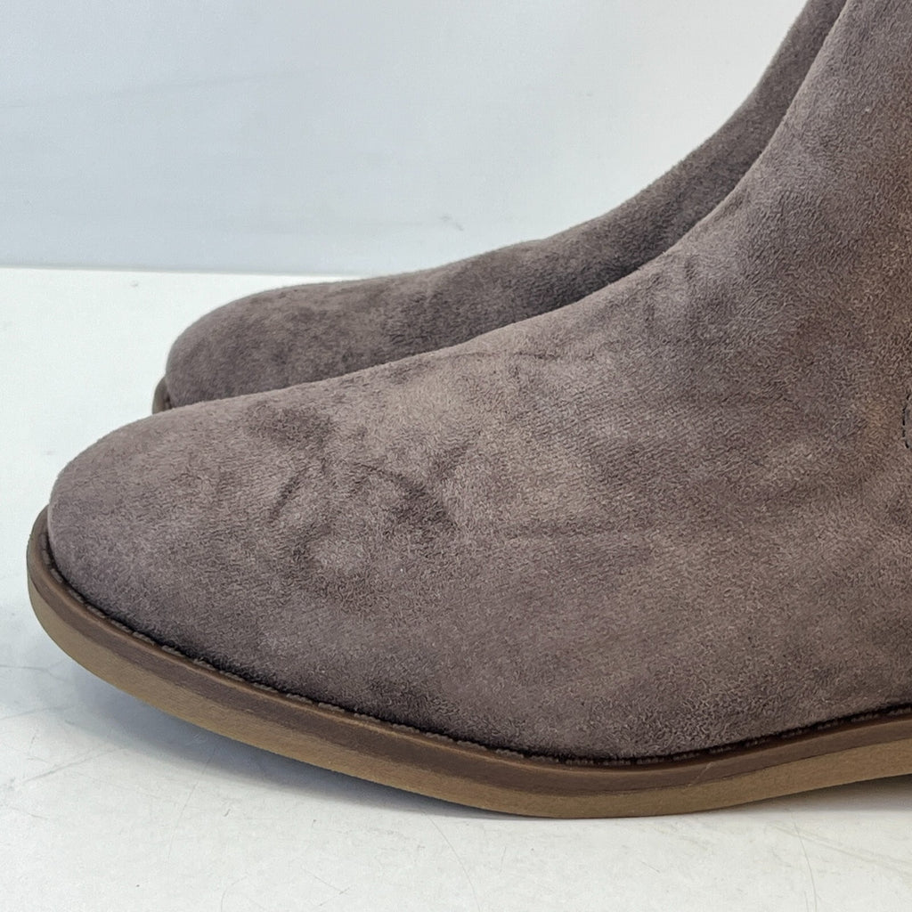 M&S Women’s Vegan Faux Suede Round Toe Ankle Boots with Block Heel Grey UK 7