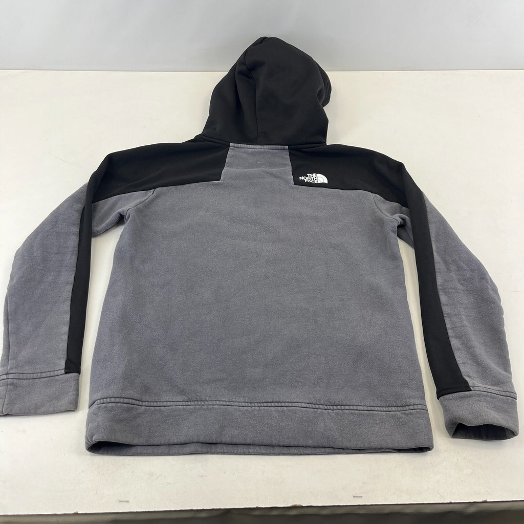 The North Face Boys Graphic Hoodie Jumper 14-15 Years XL Grey & Black