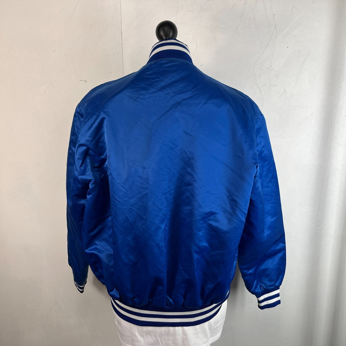 Genuine Saints Men's Baseball Jacket Bomber Top Metallic Blue size XL