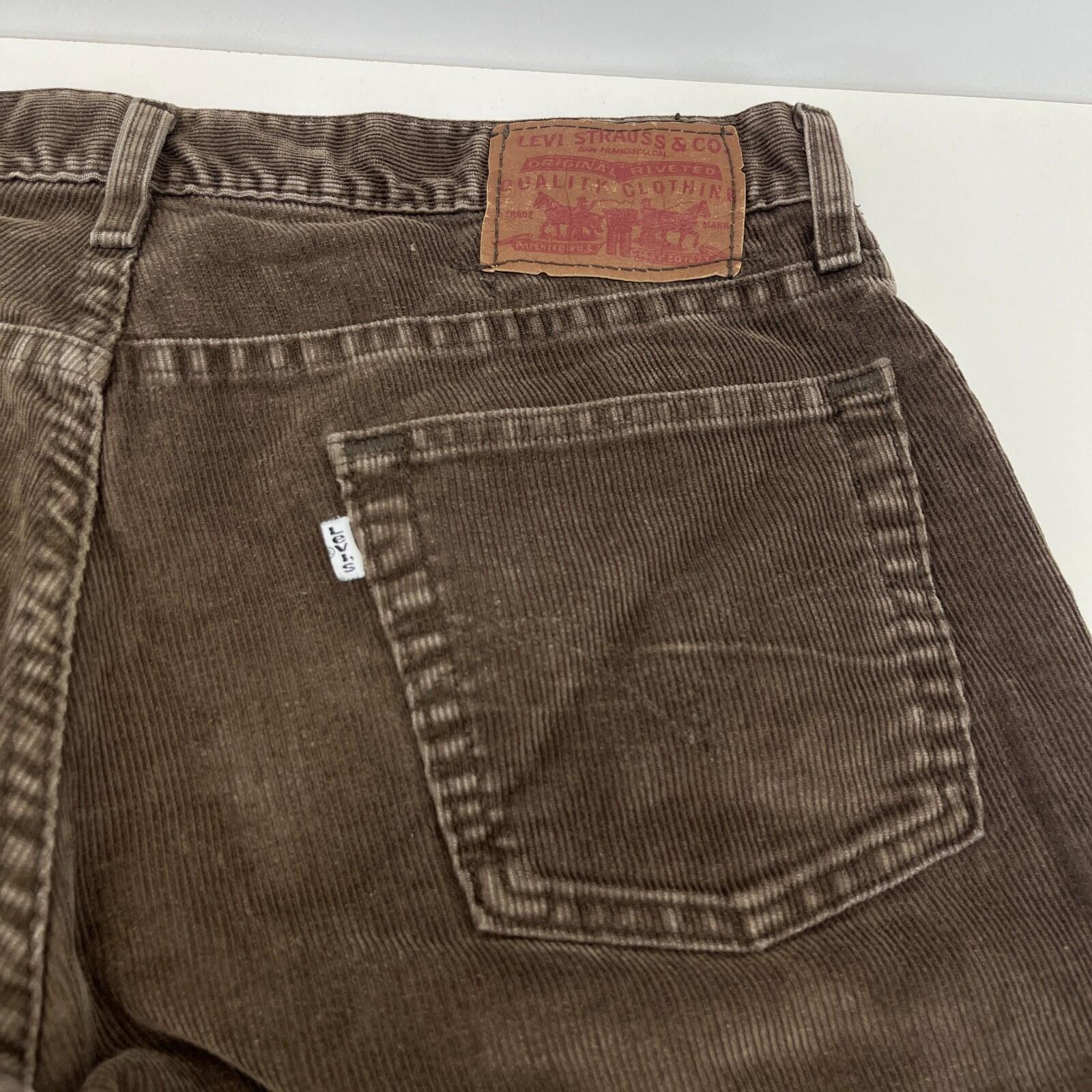 Levi's 527 Low Boot Cut Corduroy Trousers - Brown Cords W33" L30" Levi Strauss