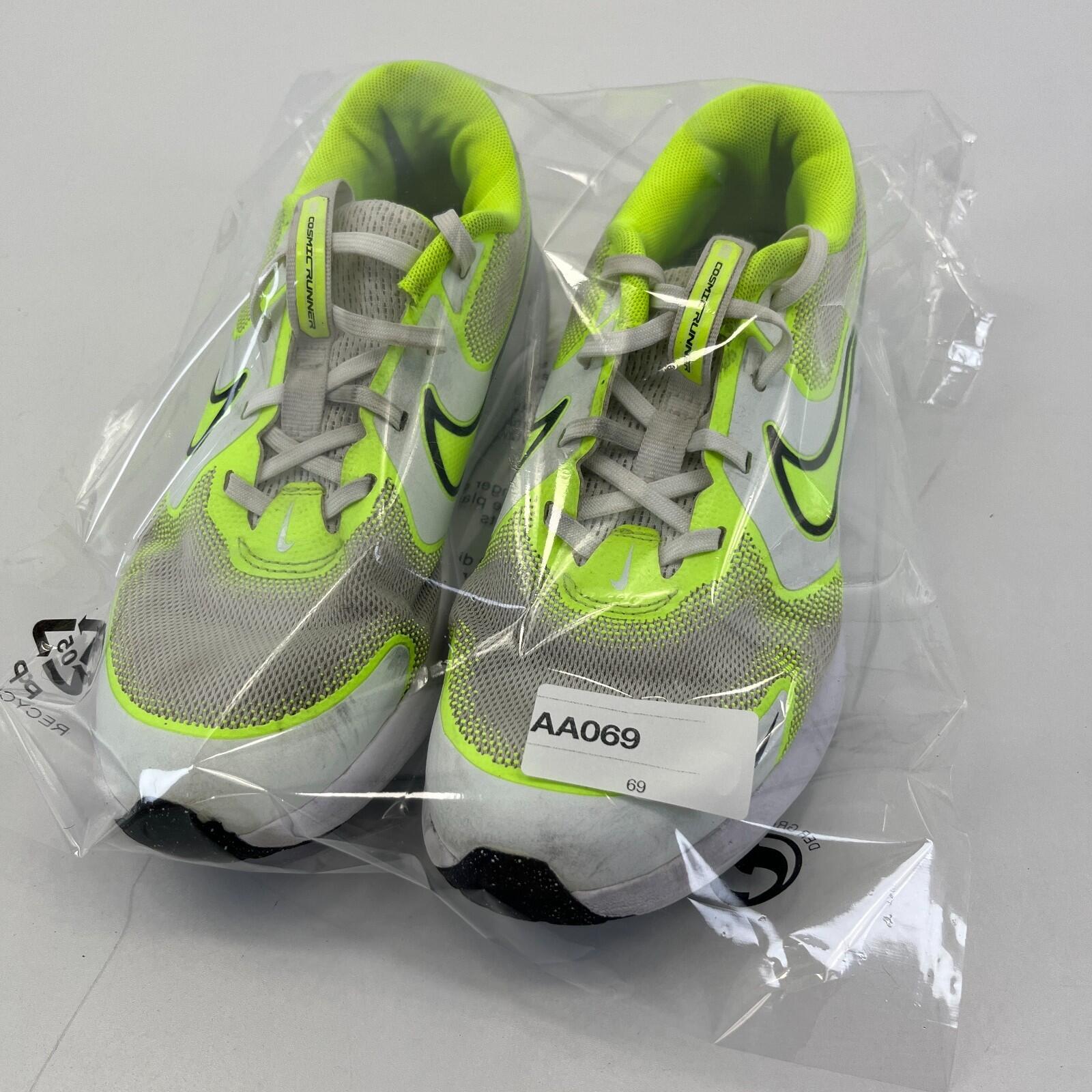 Nike Cosmic Runner White & Fluo Green Running Trainers size UK 5.5 / EU 38.5