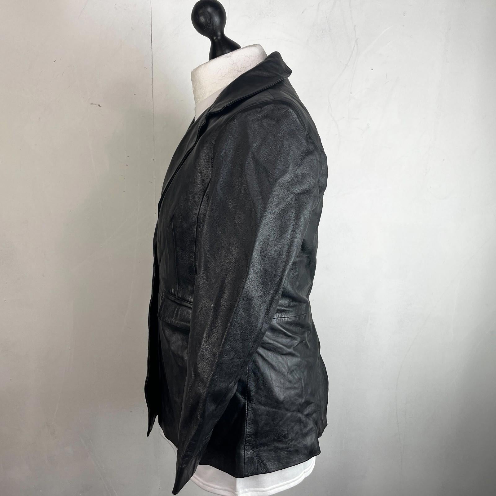 Vintage Barneys Women’s Lamb's Leather Jacket Black size 14 Biker