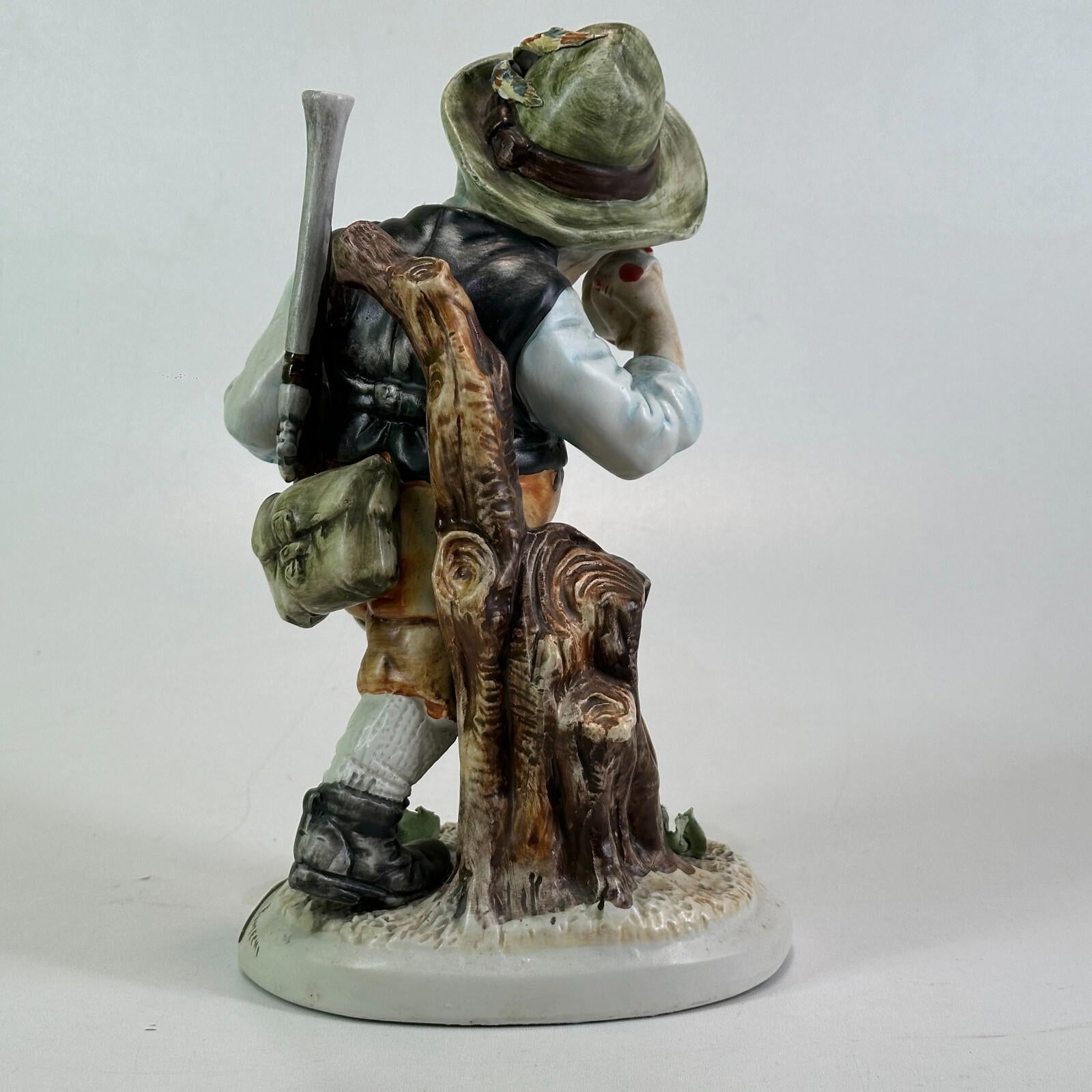 Rare The Hunter Capodimonte Figure Mopping His Brow - Approx 10.5" - VGC