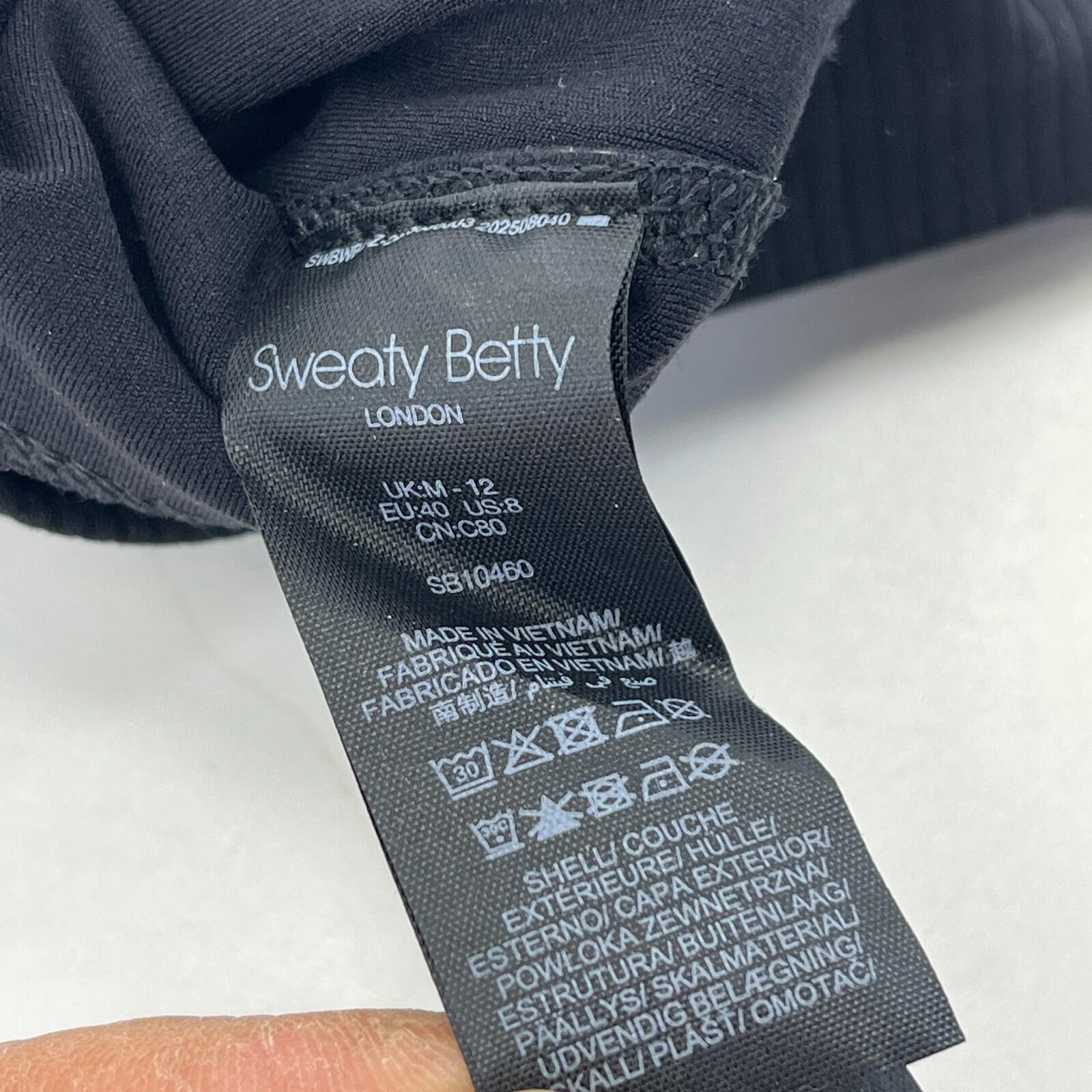 Sweaty Betty Ultimate Studio Ribbed Bra in Black size Medium