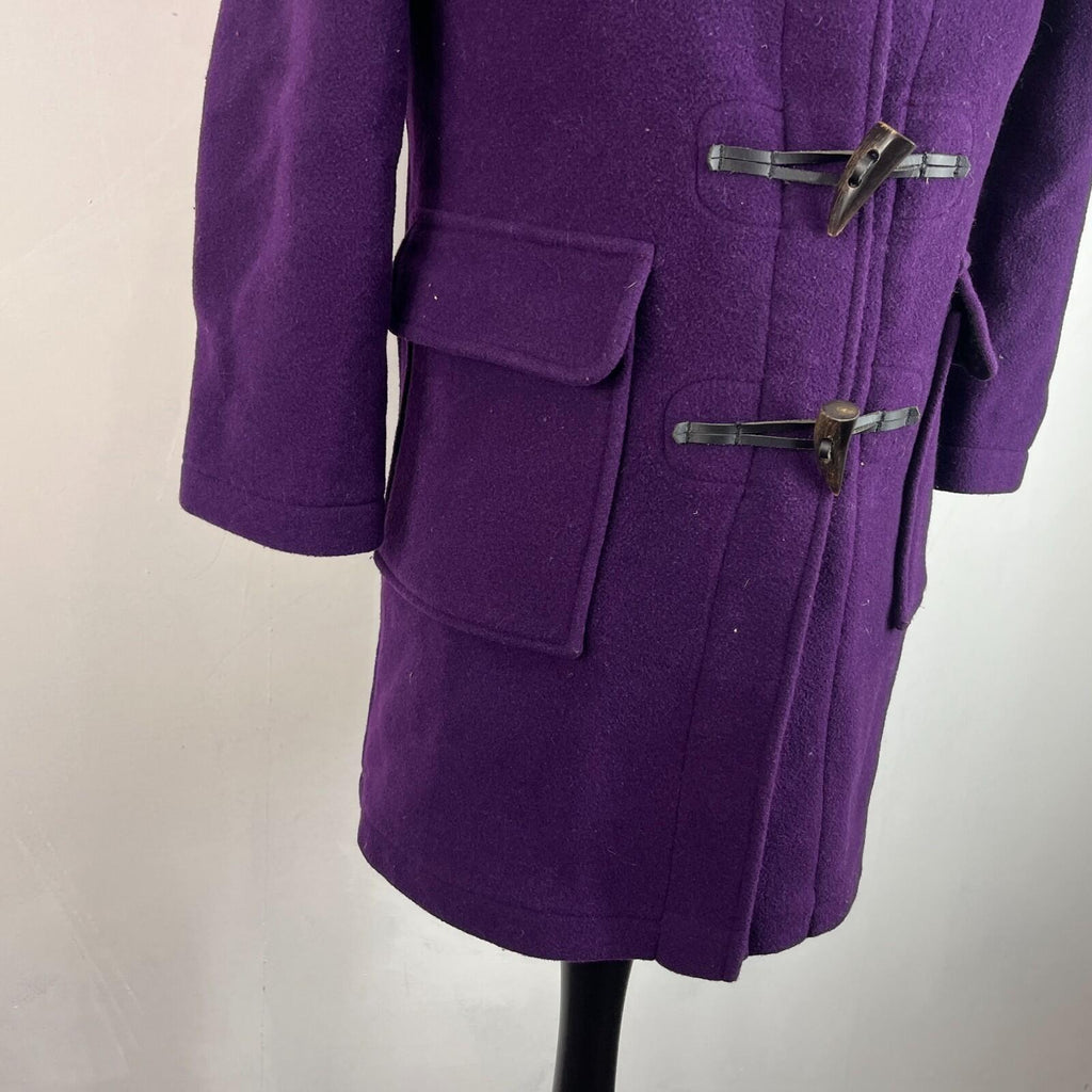 Genuine Gloverall Girls Wool Duffle Coat in Purple age 10 Years - Hooded Toggle