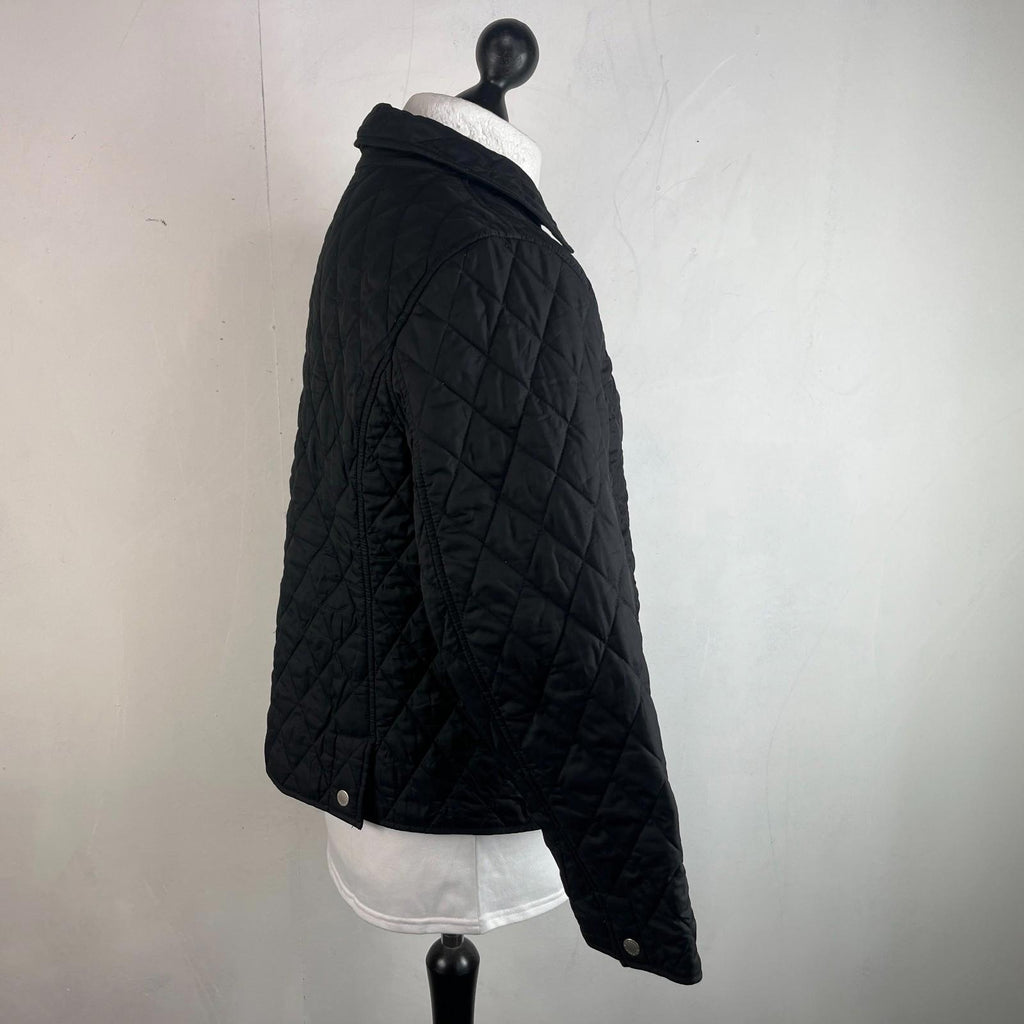 L.L Bean Women's Quilted Jacket size Large in Black Argyll