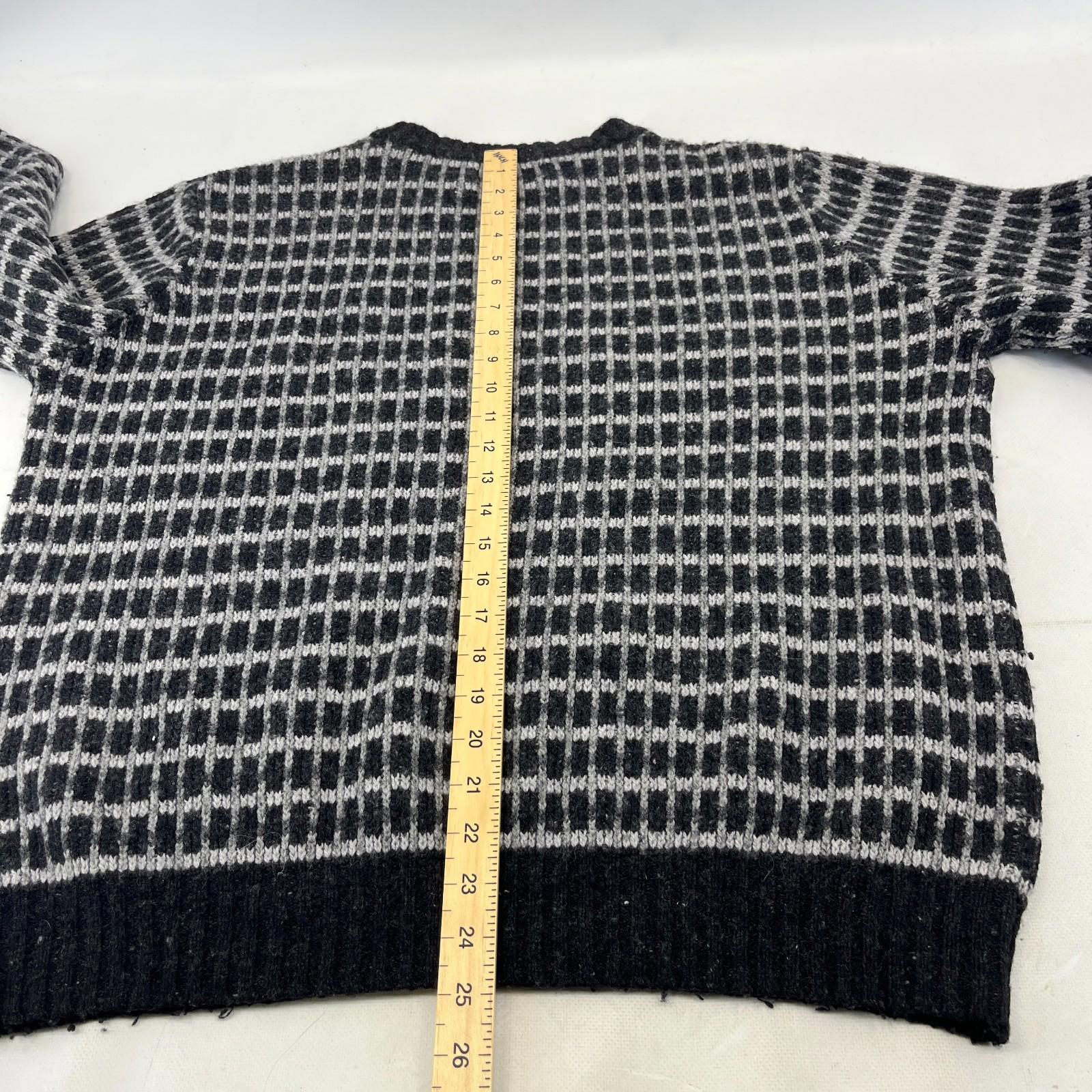 M&S Heritage Men's Jumper Sweater Chunky Knitwear size Large Black/White