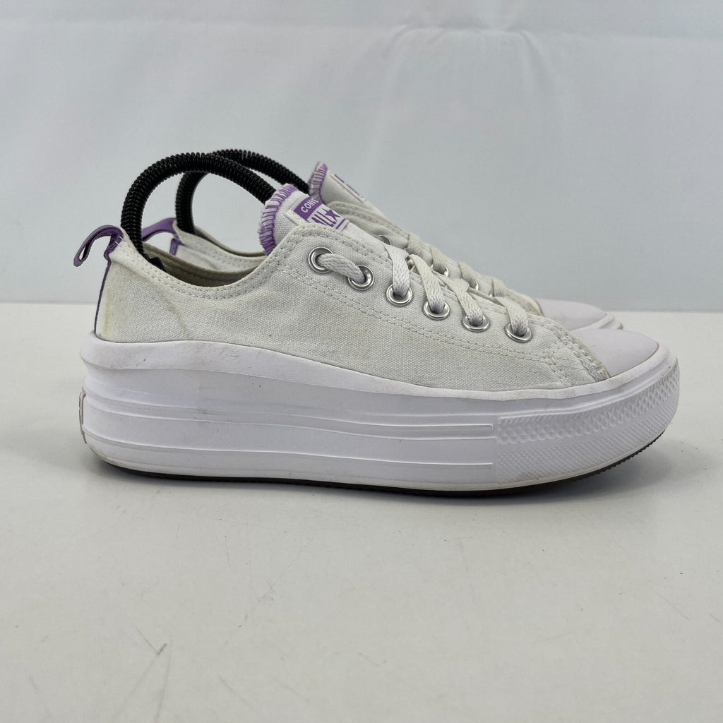 Converse All Star Platform Womens Trainers White & Purple size UK 5 EU 38